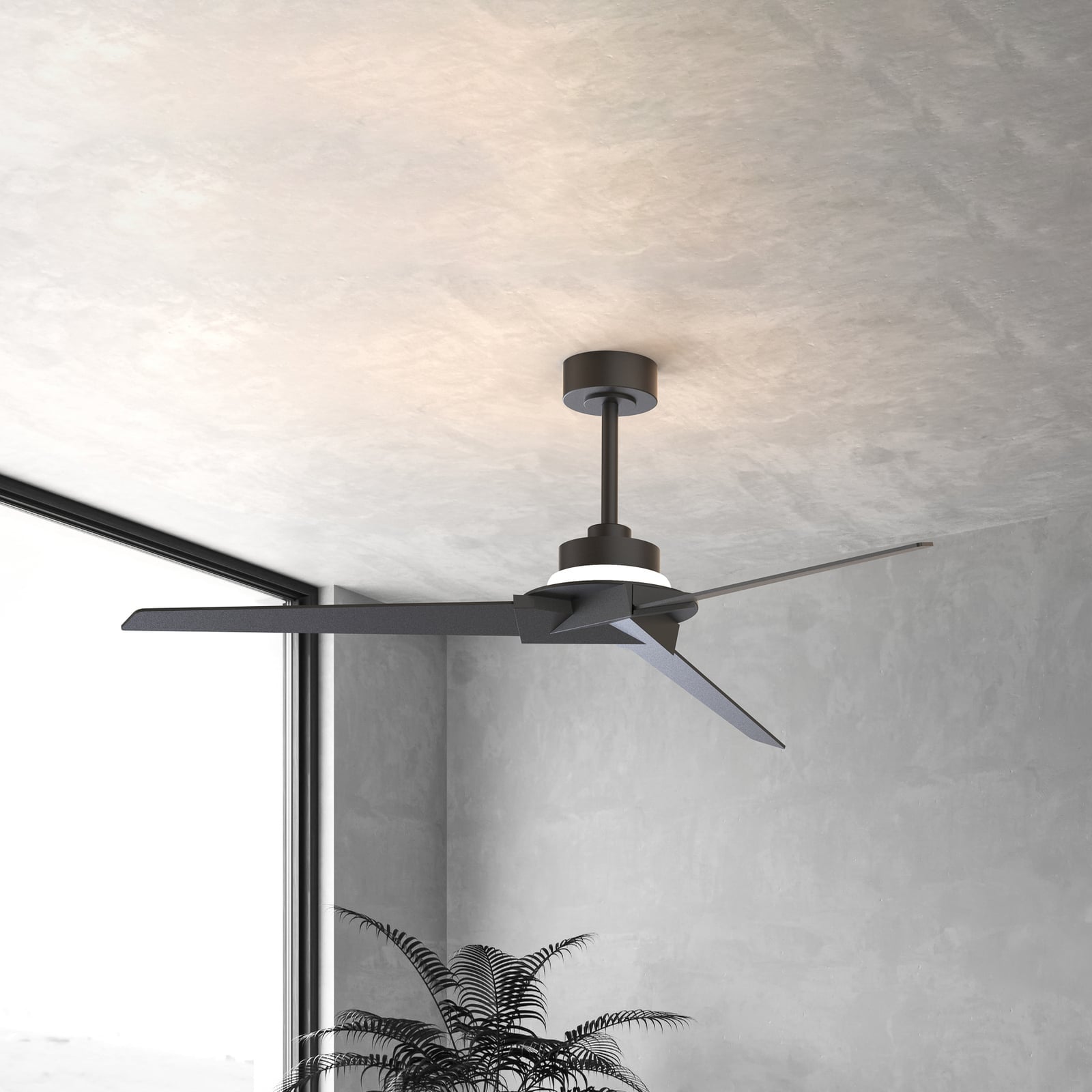Brisa LED-Deckenventilator schwarz/holz DC leise - Mantra