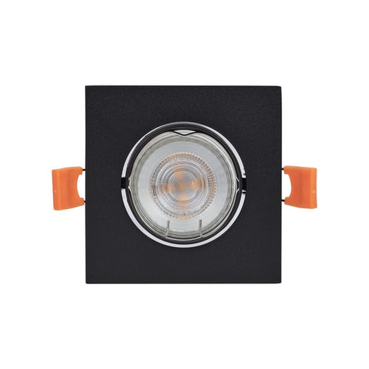 Luminaire encastrable Fibur, noir, 9 cm, GU10 - PRIOS