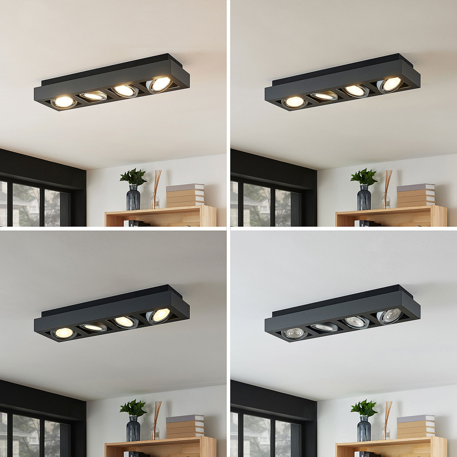 LED takspot Ronka, 4 lyskilder, lang, grå | Lampegiganten.no LED takspot Ronka, 4 lyskilder, lang, grå | Lampegiganten.no