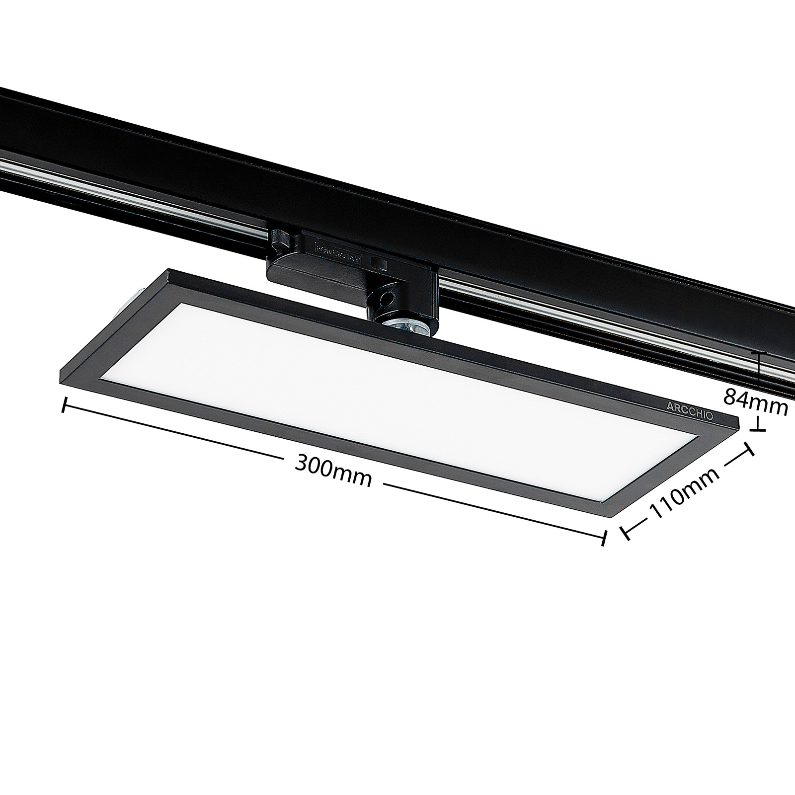 Arcchio Hairis 3-fázový LED panel čierna 4 000 K