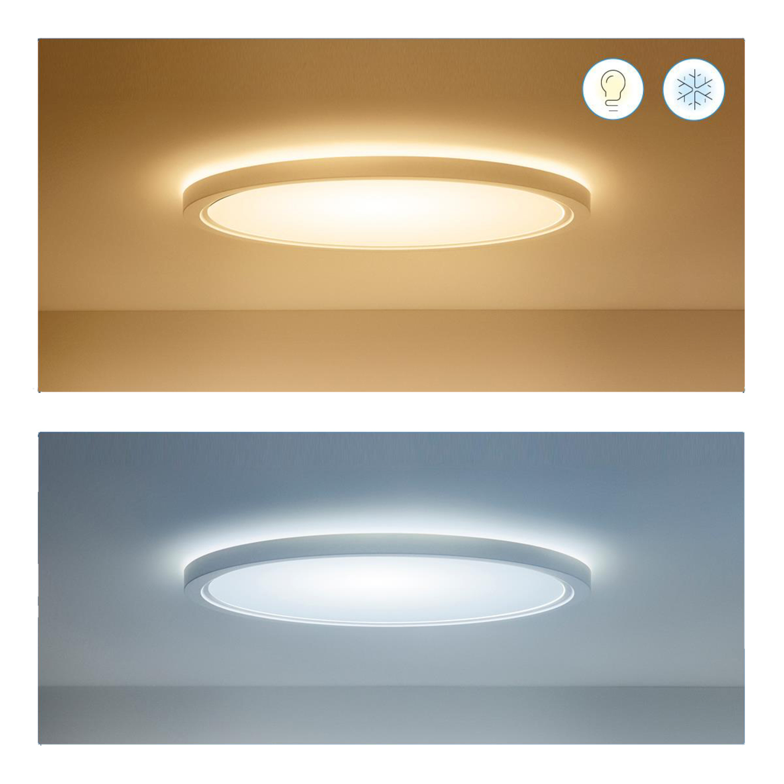 WiZ SuperSlim lampa sufitowa LED RGBW Ø42cm biała