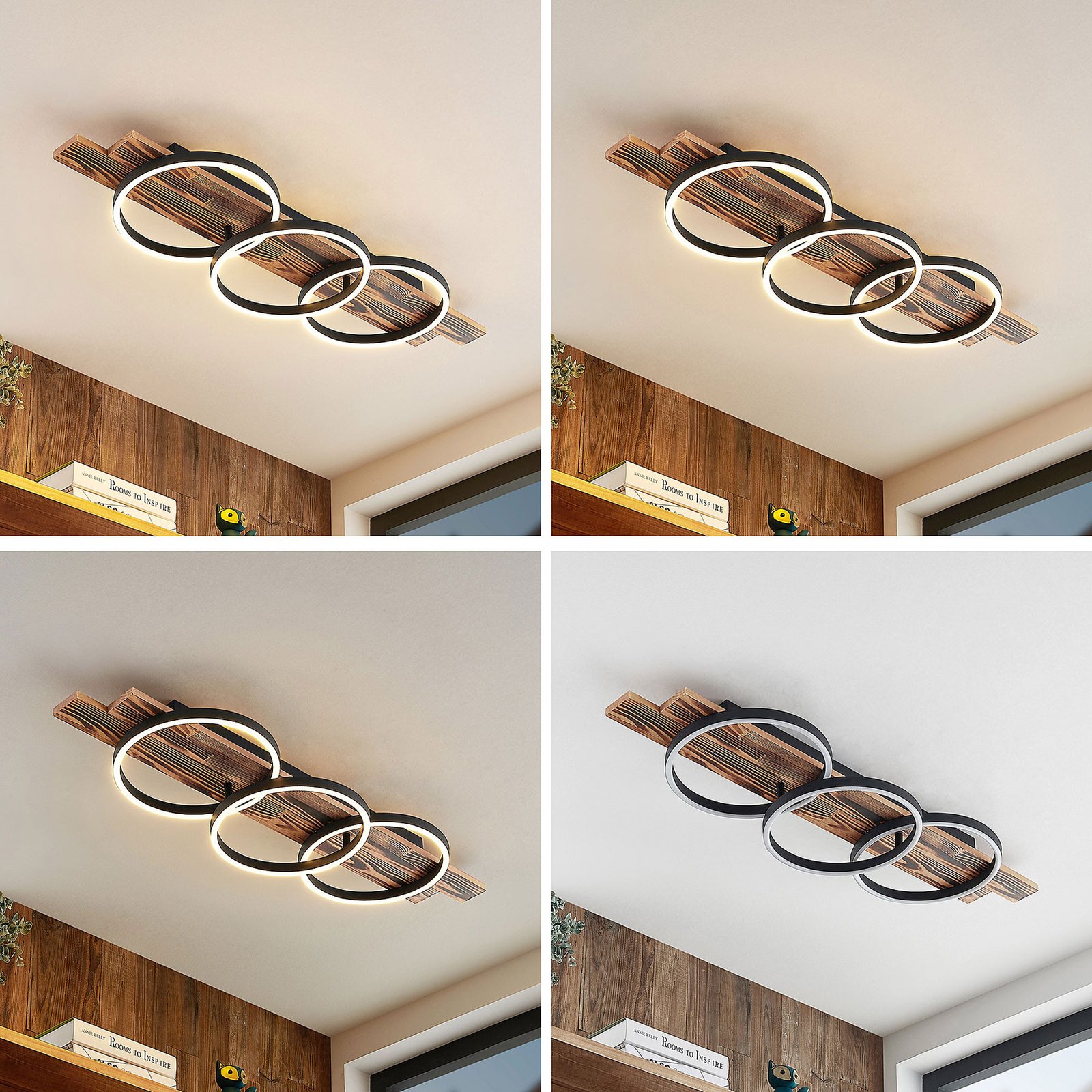 Lindby Sentoa LED ceiling light, 3-bulb