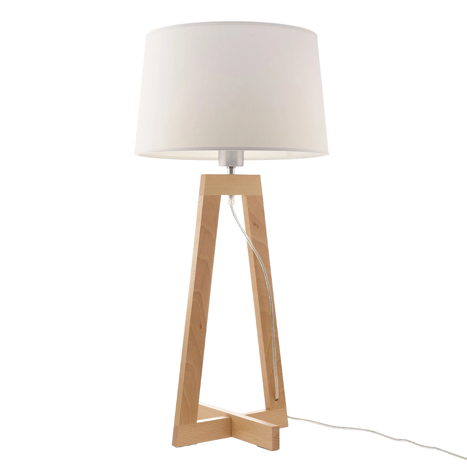 Stolová lampa Sacha LT z textilu a dreva