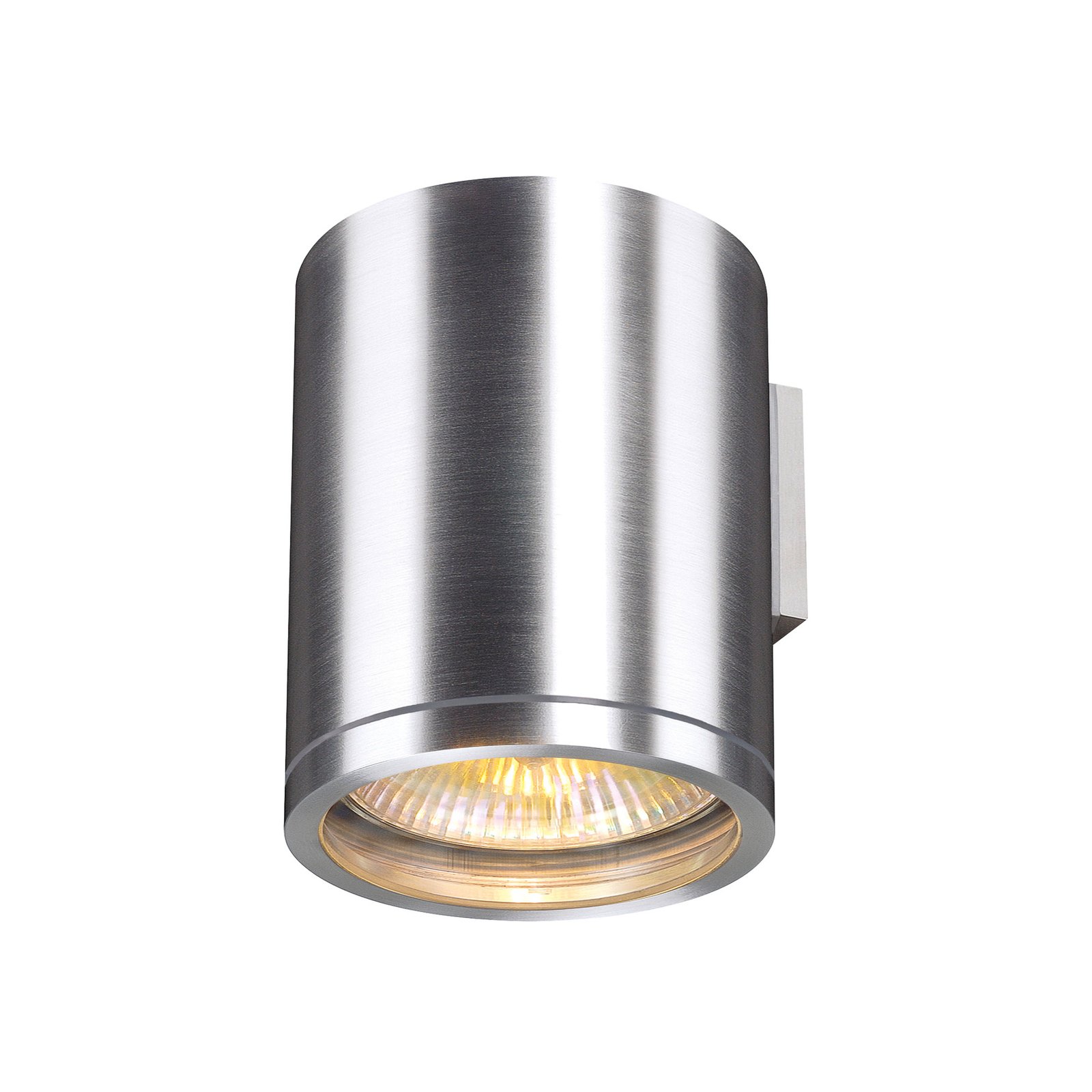 SLV Rox udendørs væglampe, børstet aluminium, aluminium, Ø 12,5 cm