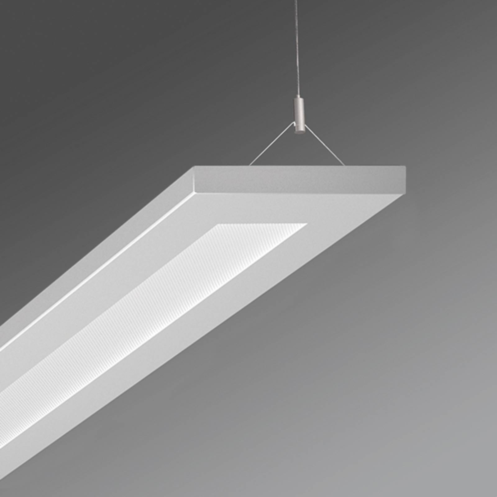 Kantoor hanglamp Stail LED microprisma 52W wit alu