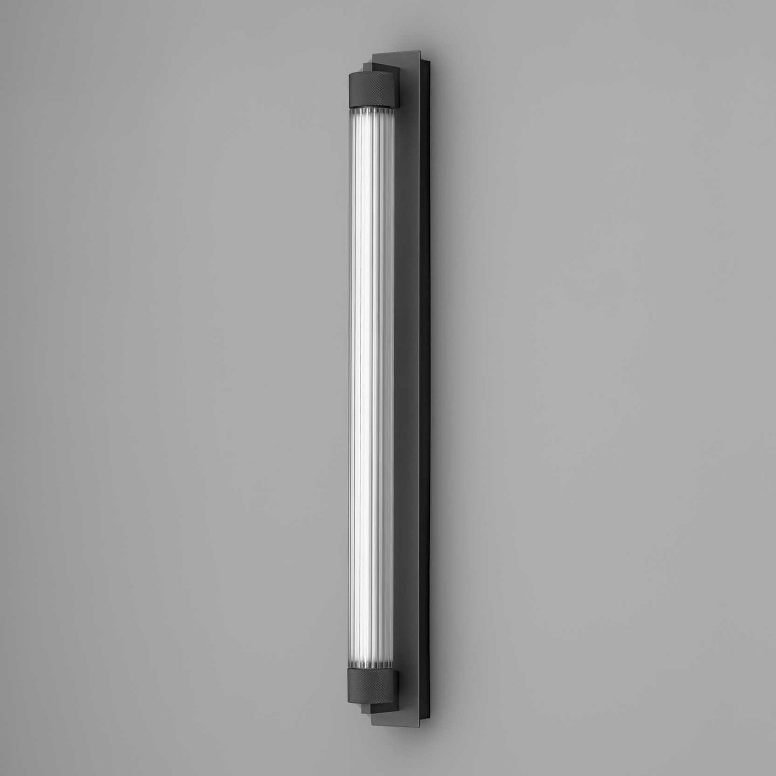 OLEV LED-Wandlampe CHARMER, schwarz Metall/Glas 2.700 K IP44