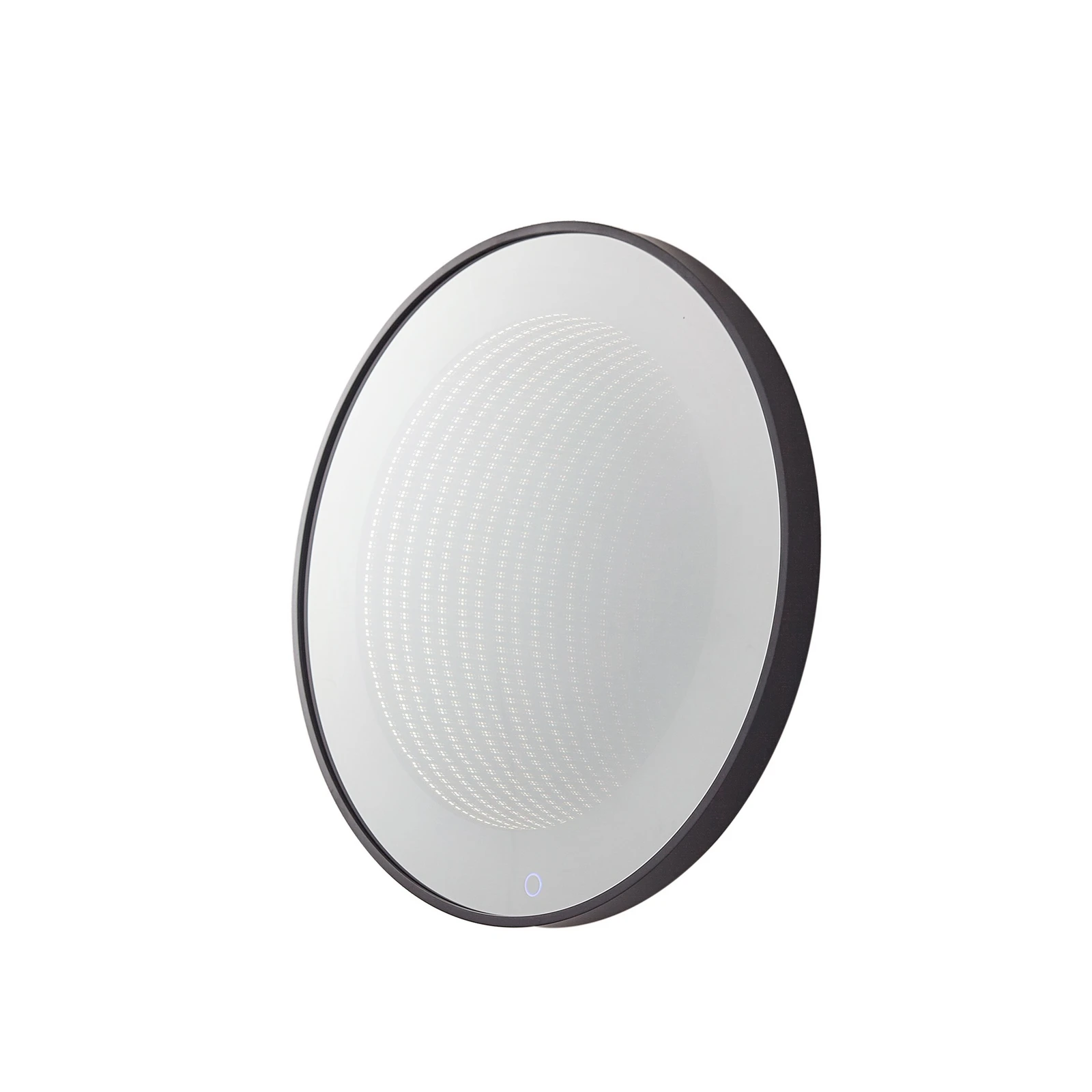 Lucande LED infinity-spegel Emire, svart, aluminium, CCT, IP44