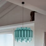 LZF Maruja wooden pendant light, blue