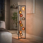 Stojací lampa Stellar, černá, sklo, 9 žárovek, E27, 150 cm