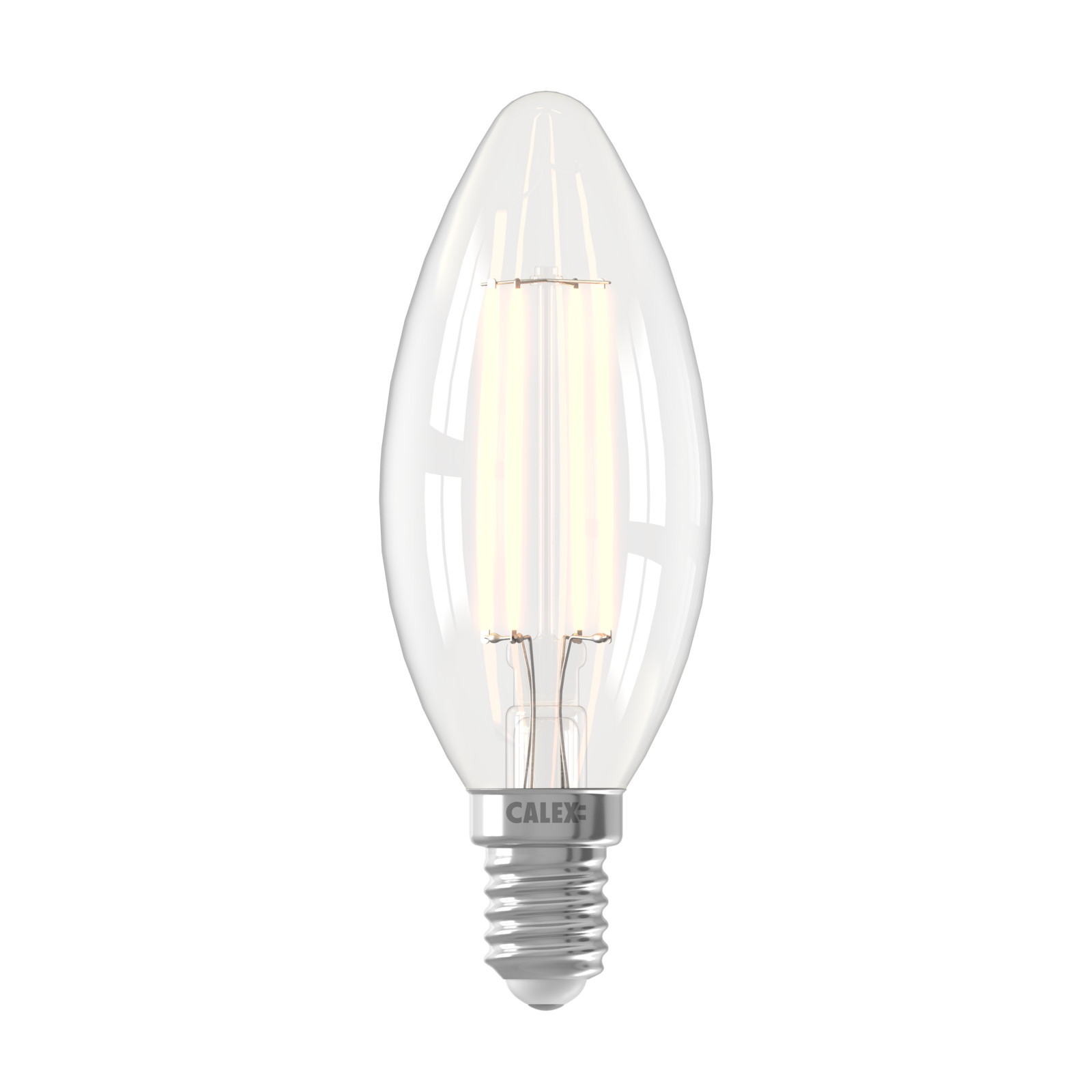 Bec LED inteligent Calex E14 B35 4.9W lumânare 1800K-3000K - transparent - Sticlă