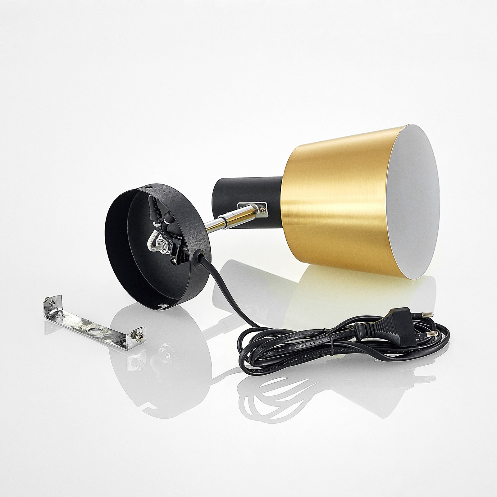 Vlada Candeeiro de Parede Matt Brass/Matt Black - Lindby