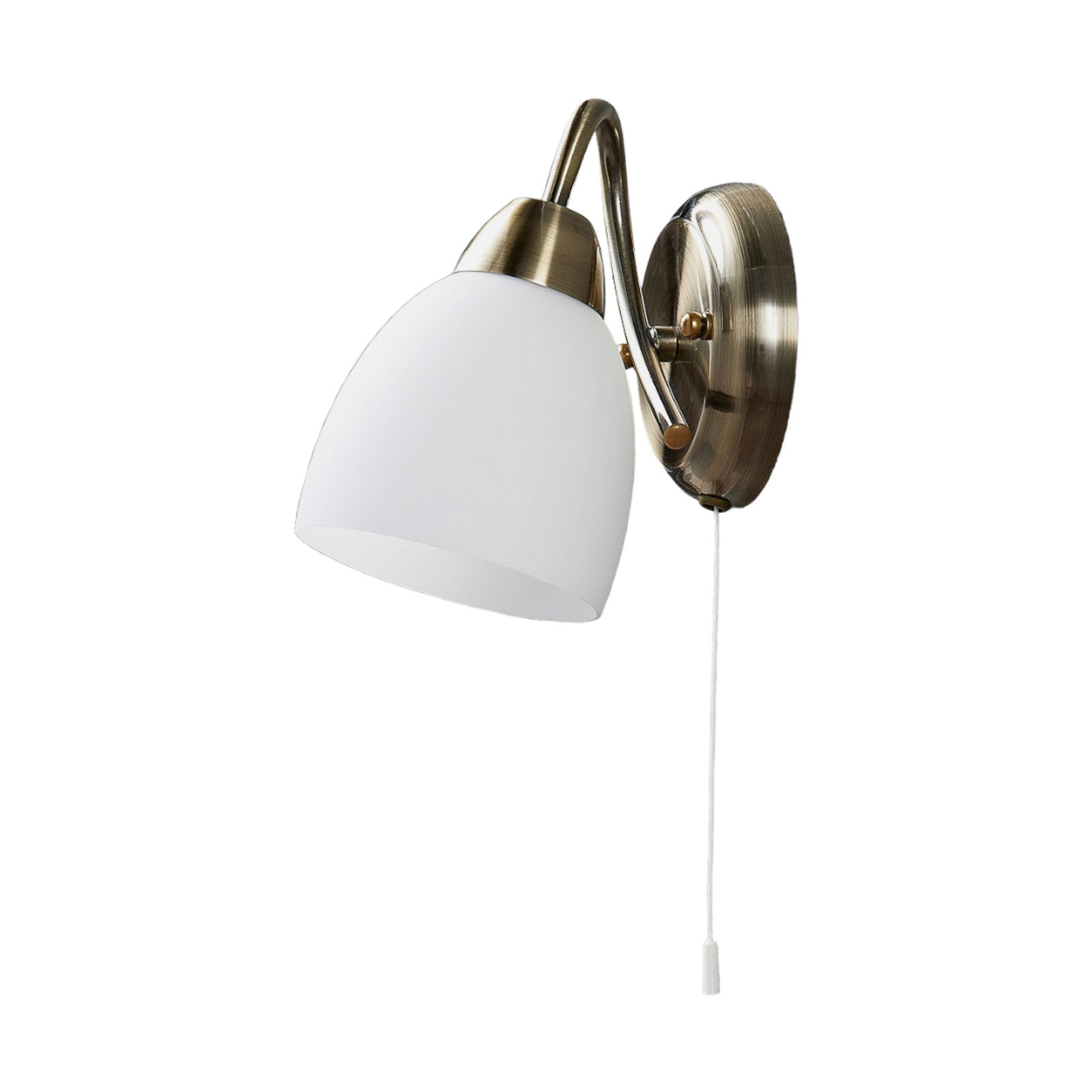 Mael Vägglampa White/Antique Brass - Lindby