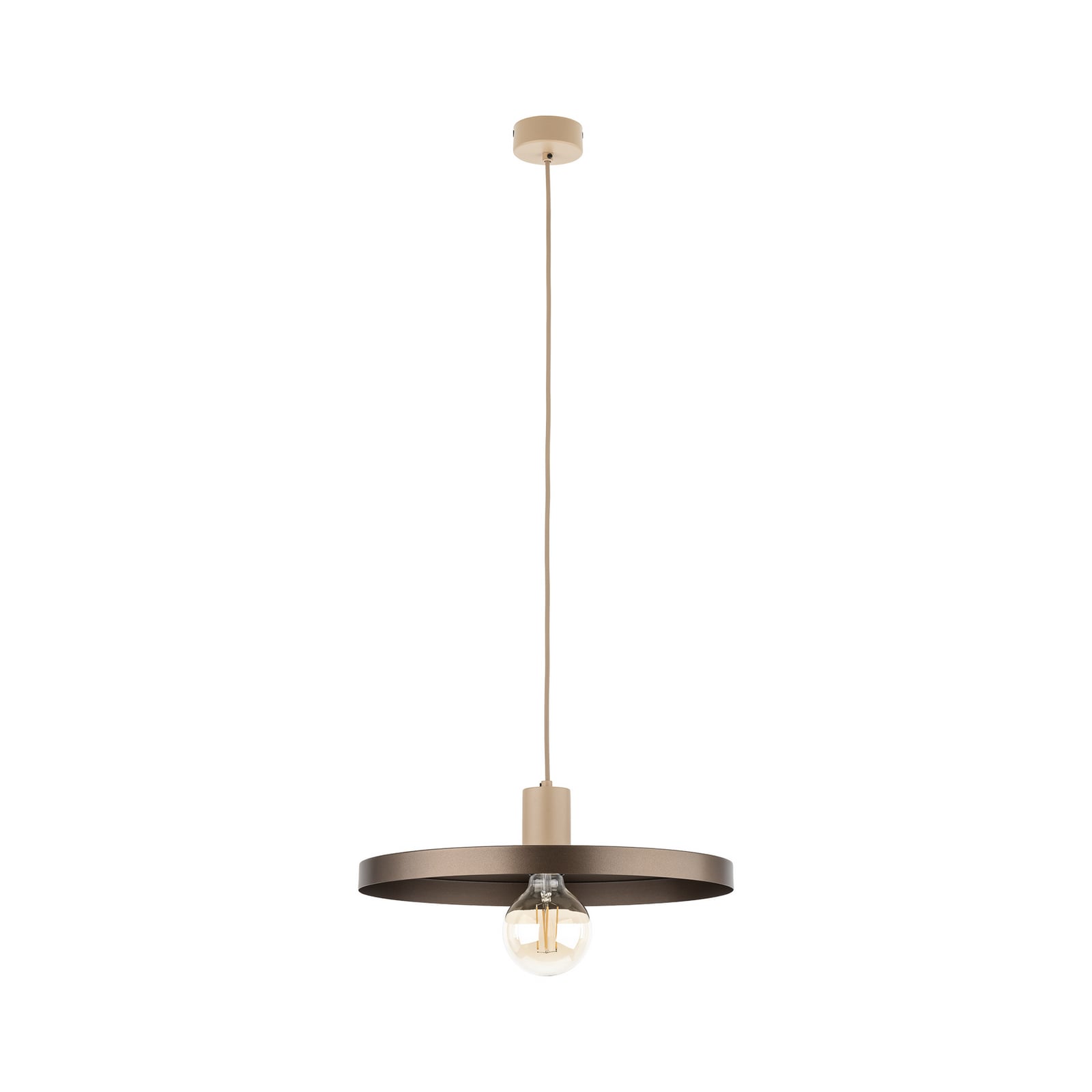 Suspension Sila, marron/sable, métal, Ø 45 cm, E27