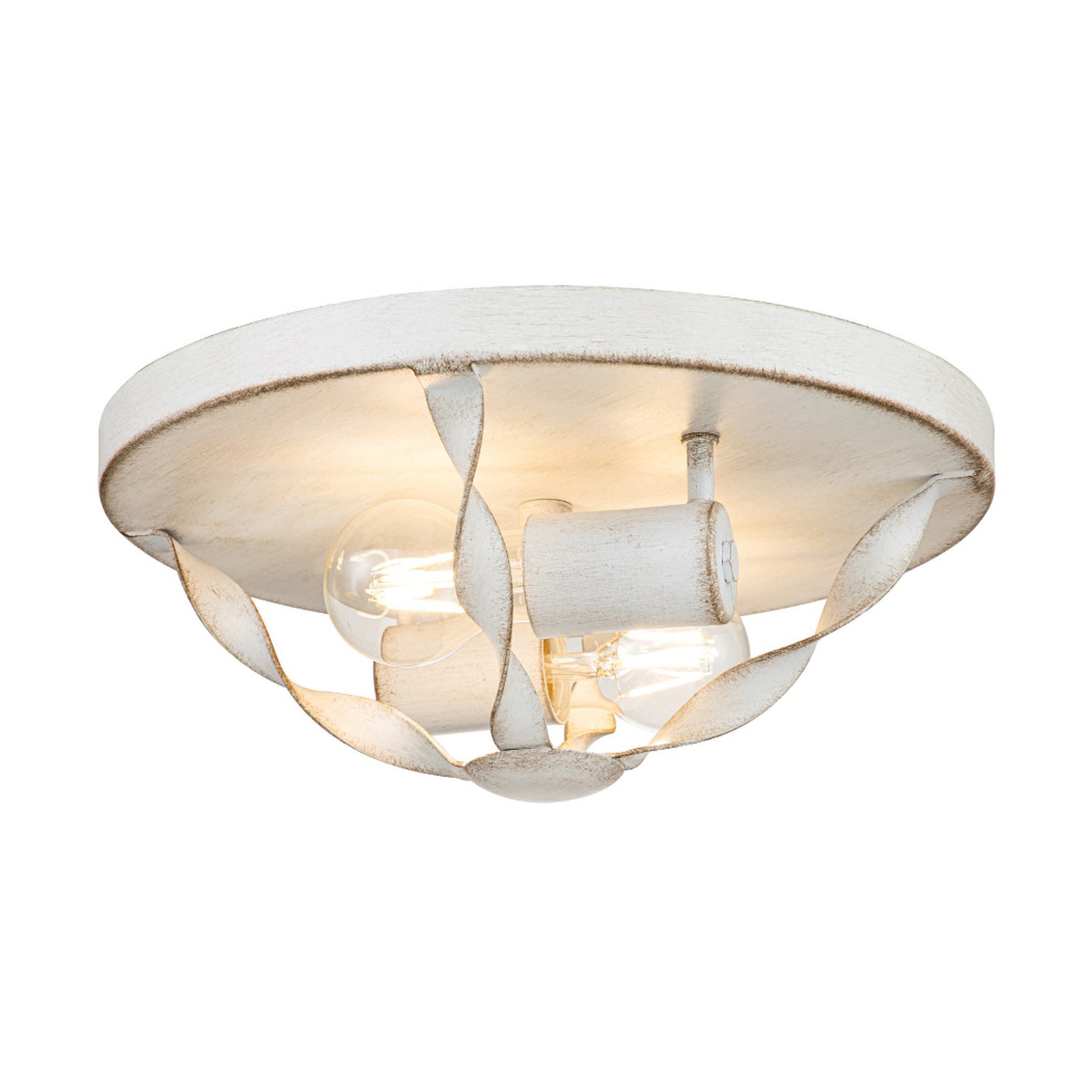 Bradbury ceiling light, 2-bulb, white