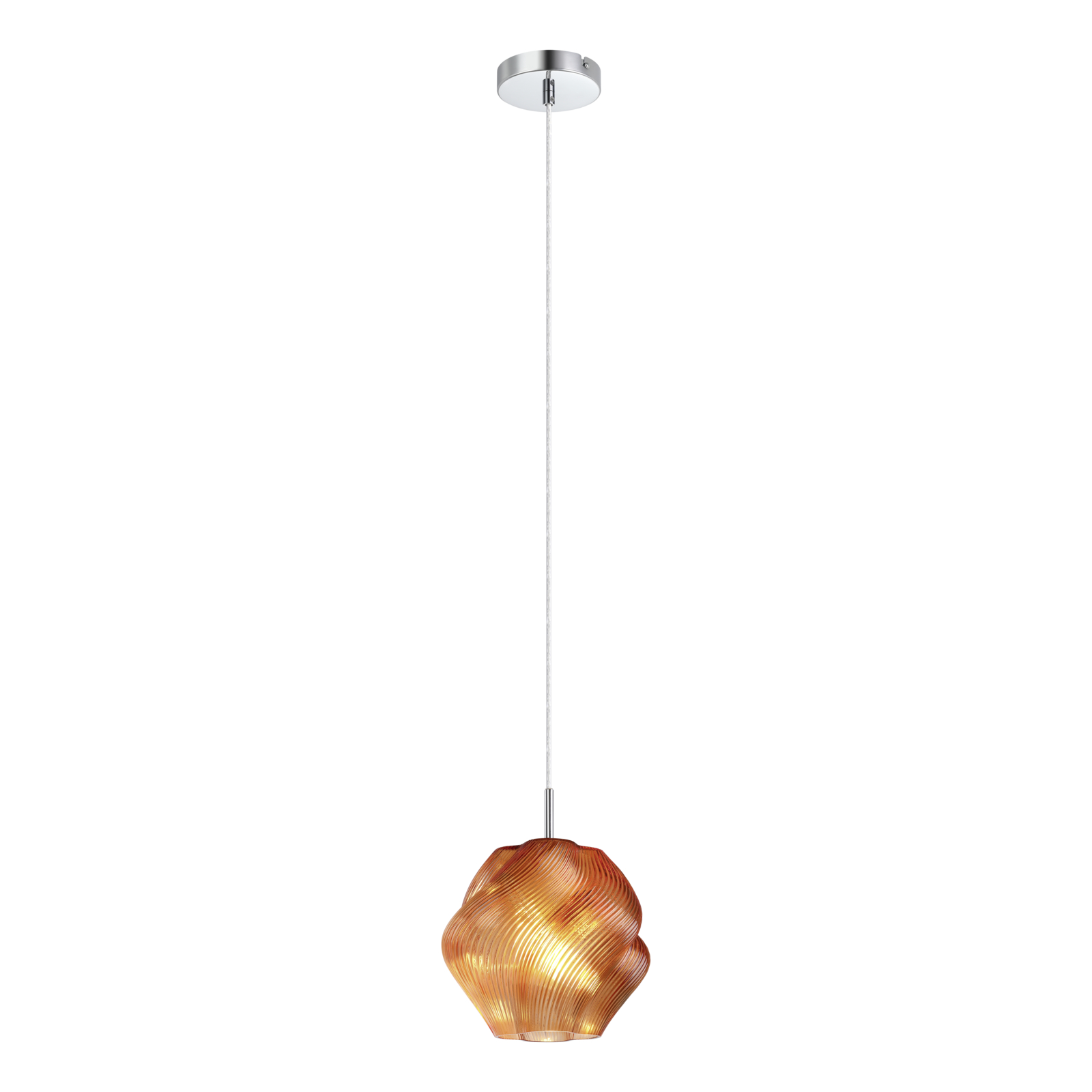 Suspension Meliciano, orange, verre, Ø 22 cm, E27