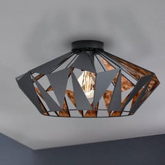 Stropní světlo Carlton, Ø 47 cm, černá/měď