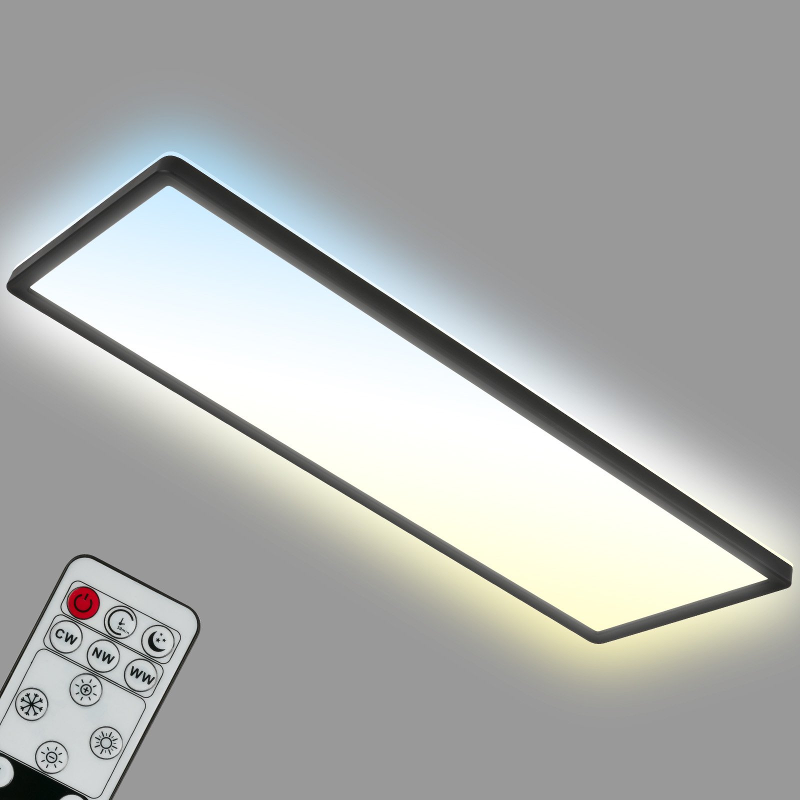 LED-Panel Slim schwarz ultraflach CCT, 59x20cm