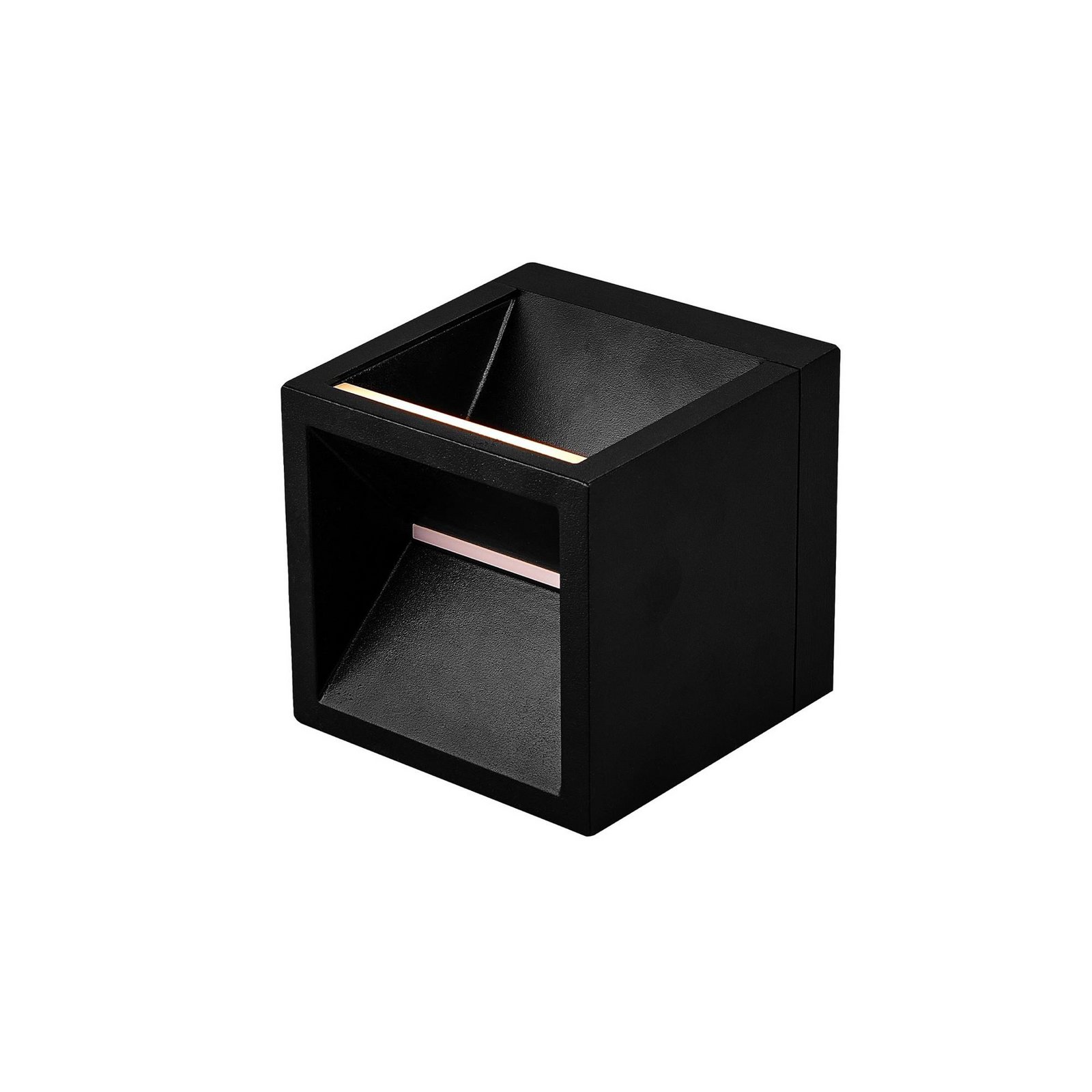 Rivo LED outdoor wall light, black, metal, IP54, up/down