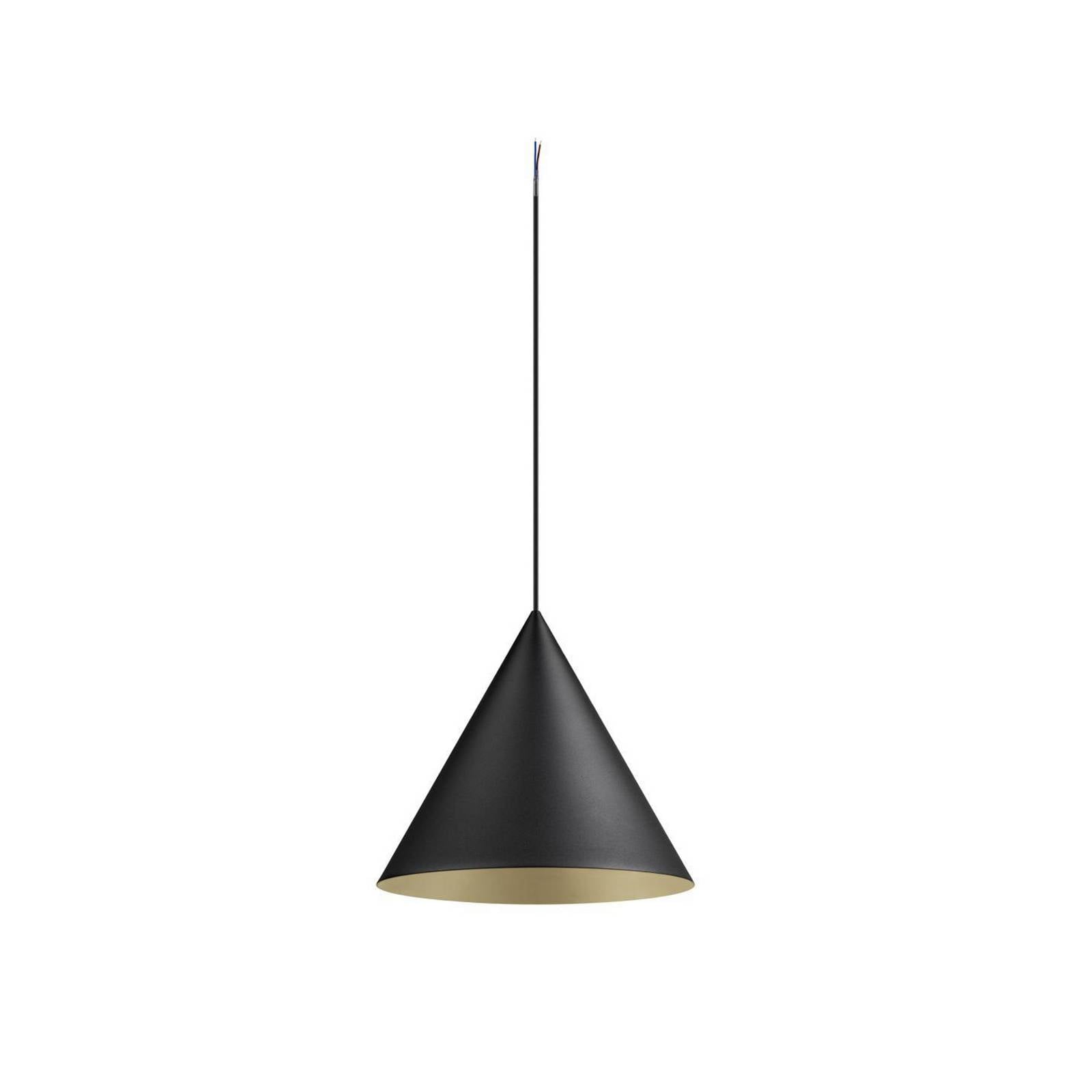 SLV Hängelampe Magico, Ø 38 cm, schwarz/goldfarben, Metall