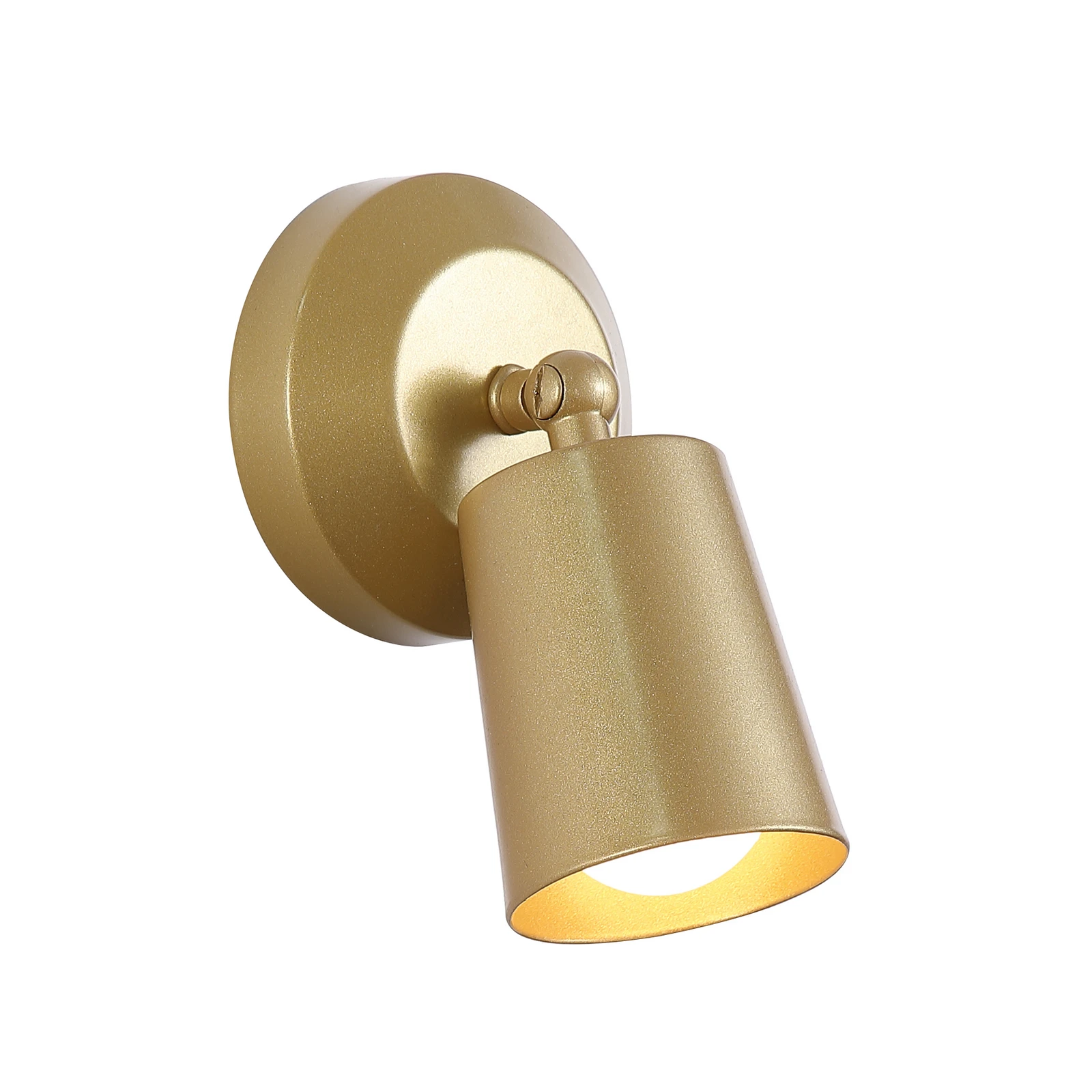 LED akumuliatorinis sieninis šviestuvas CONE, aukso spalvos, plotis 10 cm,