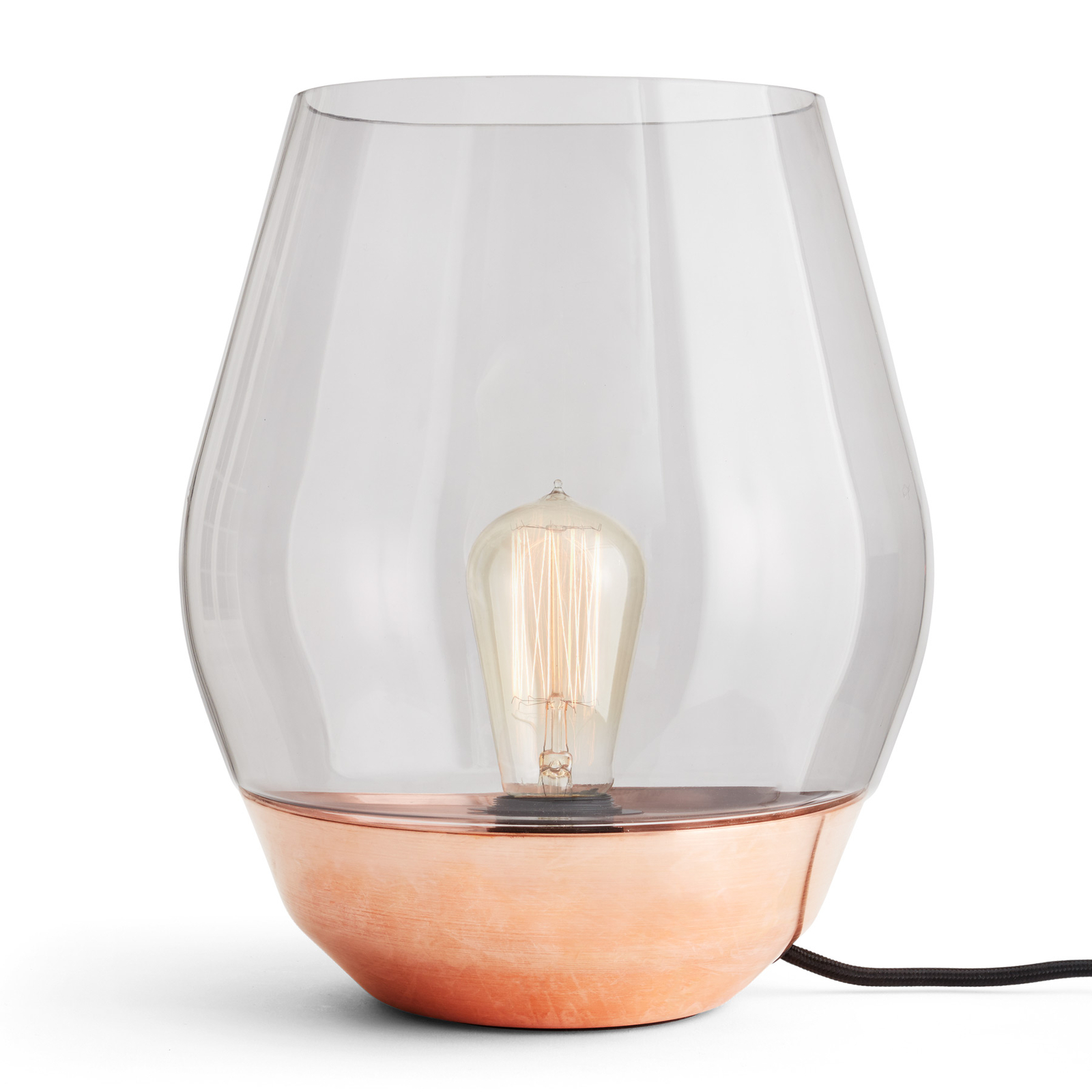New Works Bowl table lamp with smoked glass shade