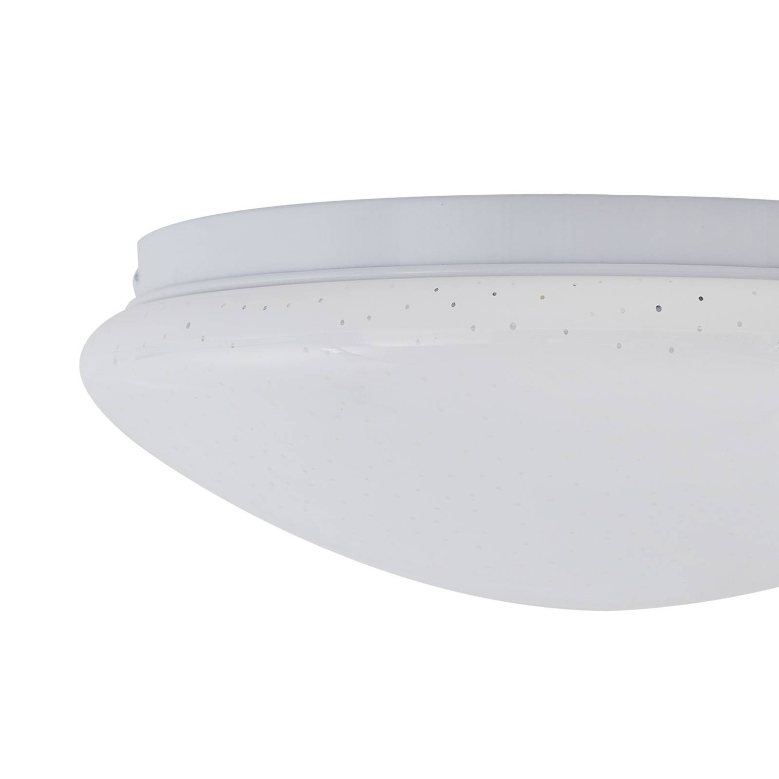 Lampa sufitowa Lindby LED Janosch, biała, Ø28cm, pilot