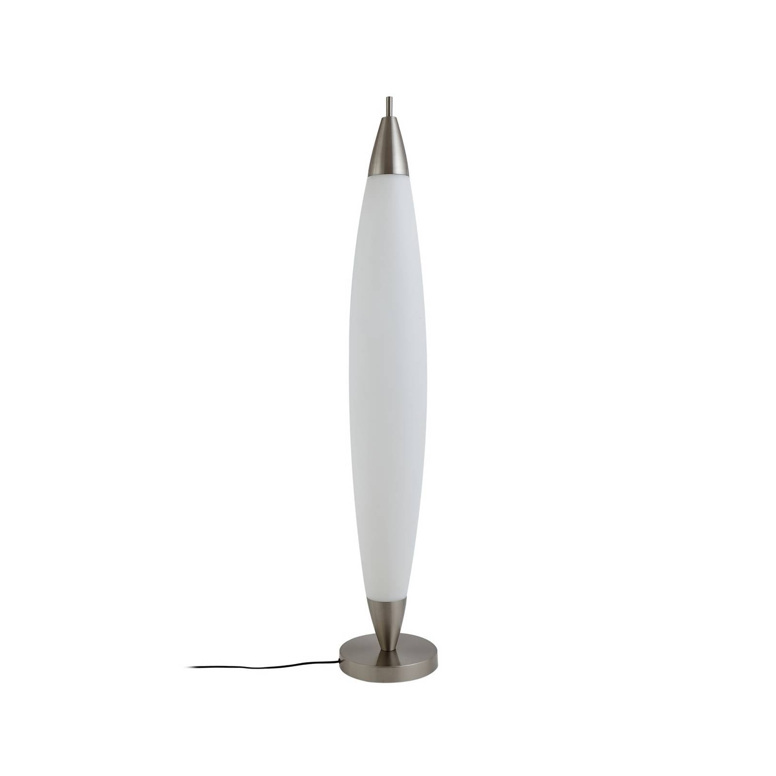 Lucande LED-Stehleuchte Tarell, weiß/nickel, 146 cm, dimmbar