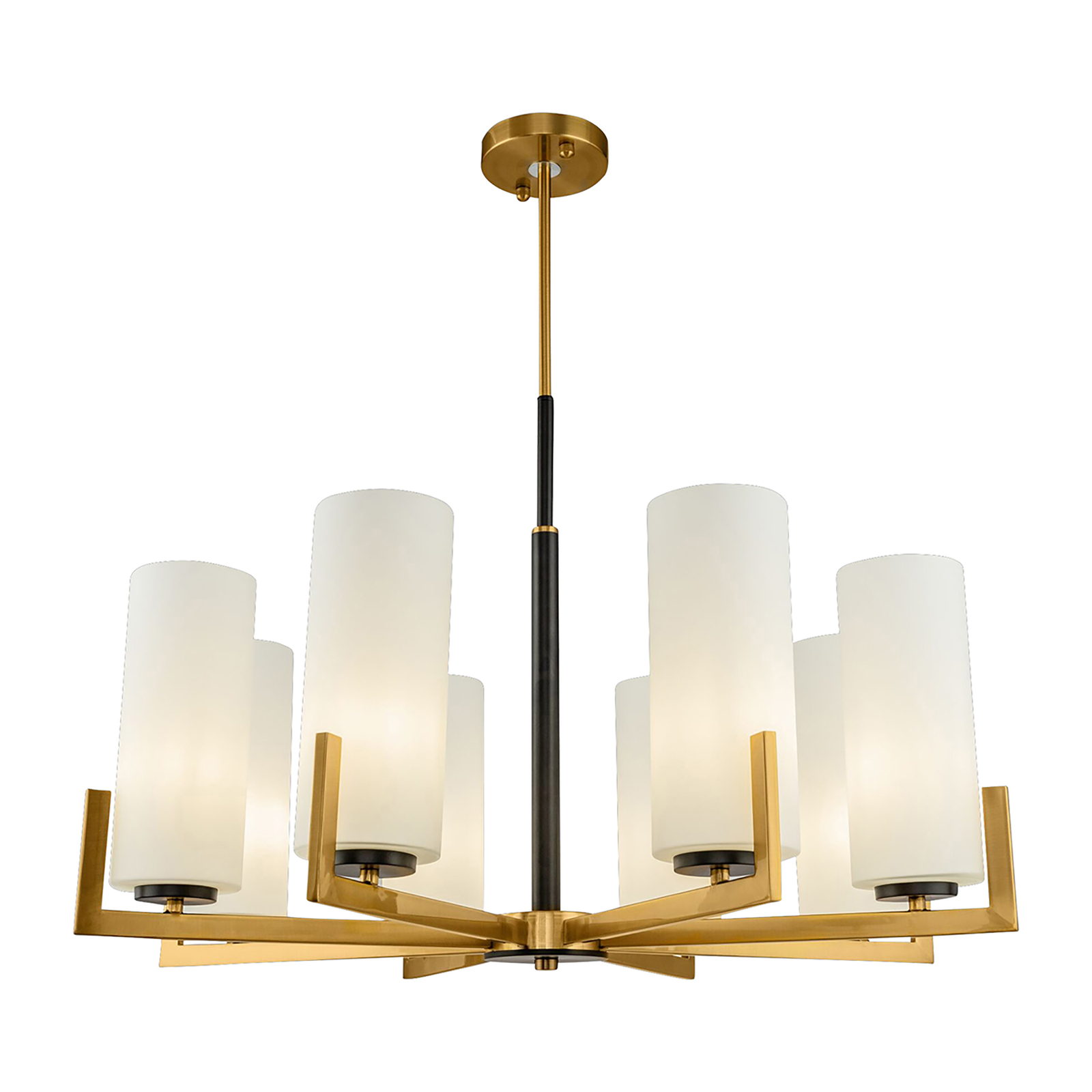 Maytoni Fortano kroonluchter 8-lamps glazen kap