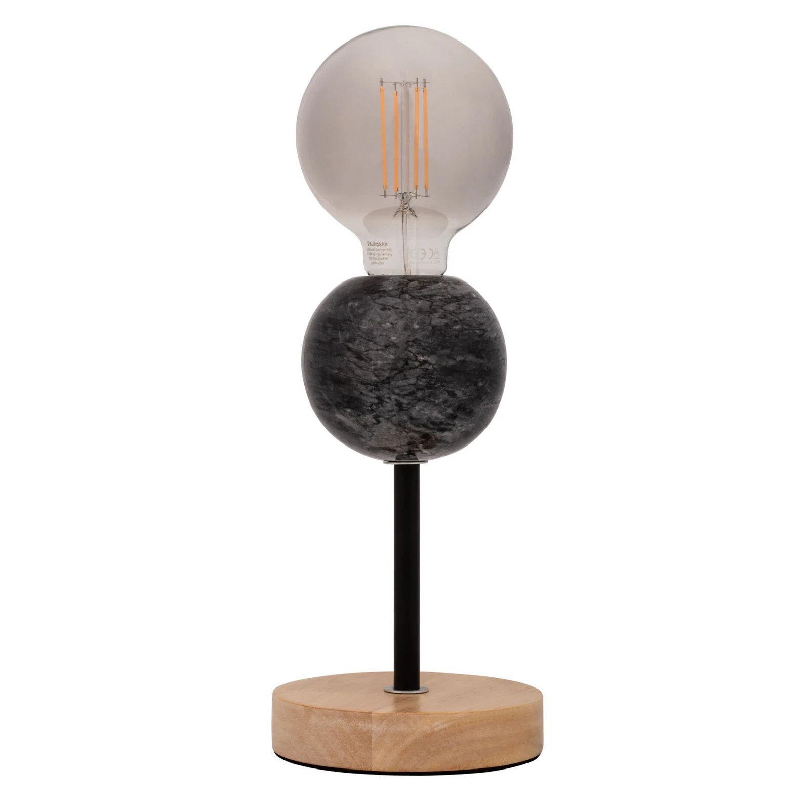 Pauleen Marble Dream stolní lampa s dřevěnou nohou