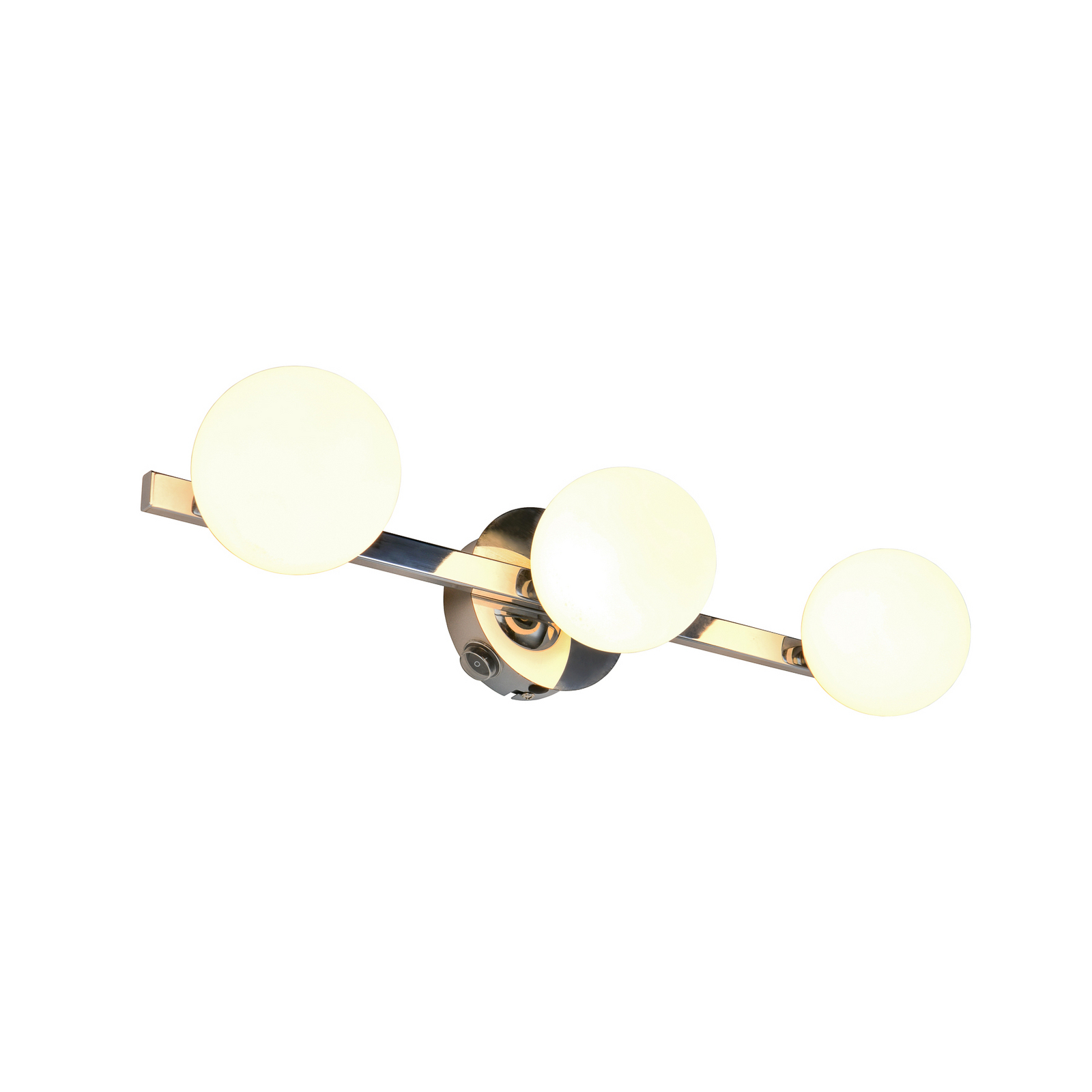 Sienas lampa „Alfio“, platums 50 cm, hromēts metāls/stikls, IP44, 3 spuldzes Sienas lampa „Alfio“, platums 50 cm, hromēts metāls/stikls, IP44, 3 spuldzes
