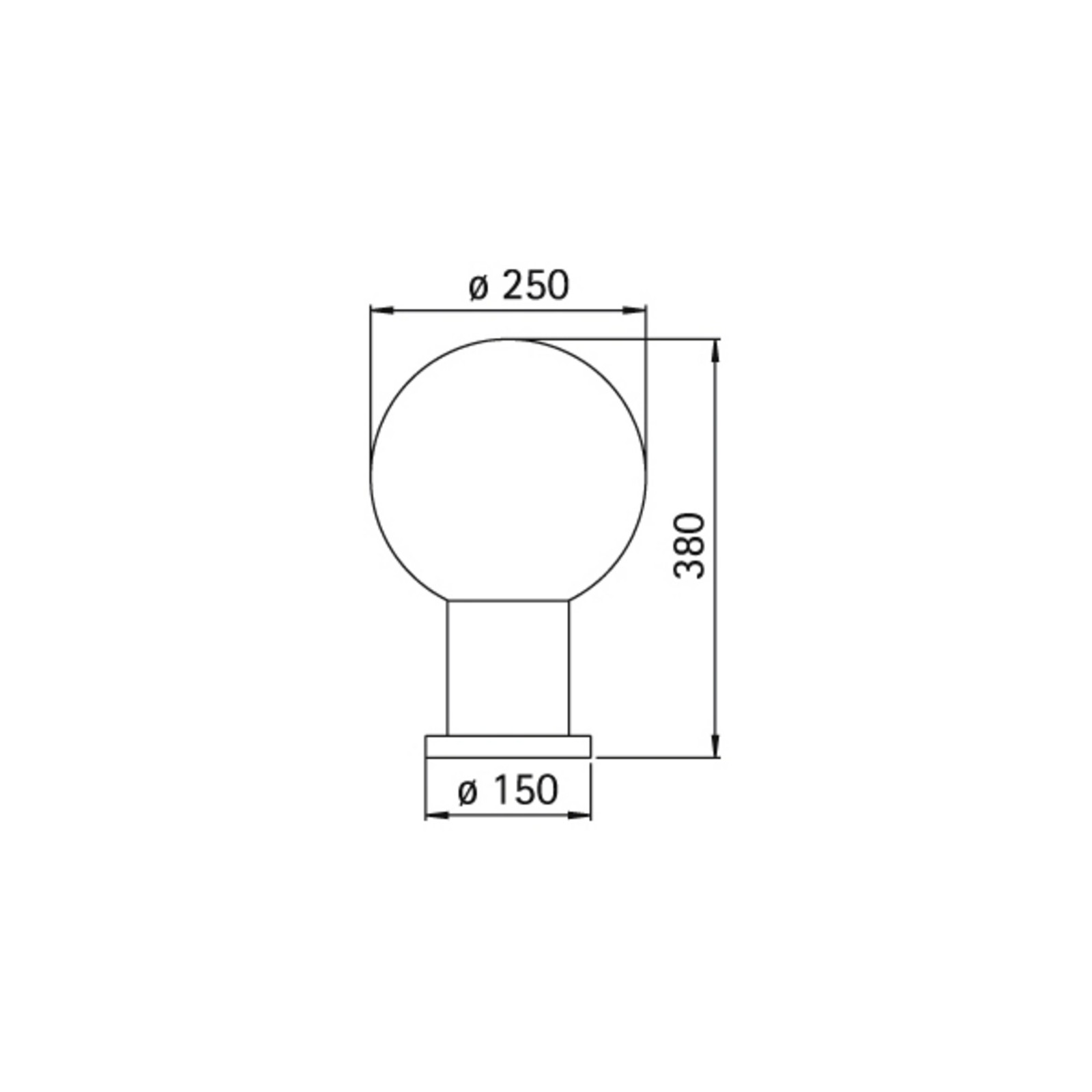Lampă cu postament II negru cu sticlă cu bule