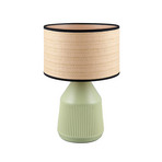 Lampa de masă Formentera, verde/bej, înălțime 43 cm ceramică/hârtie