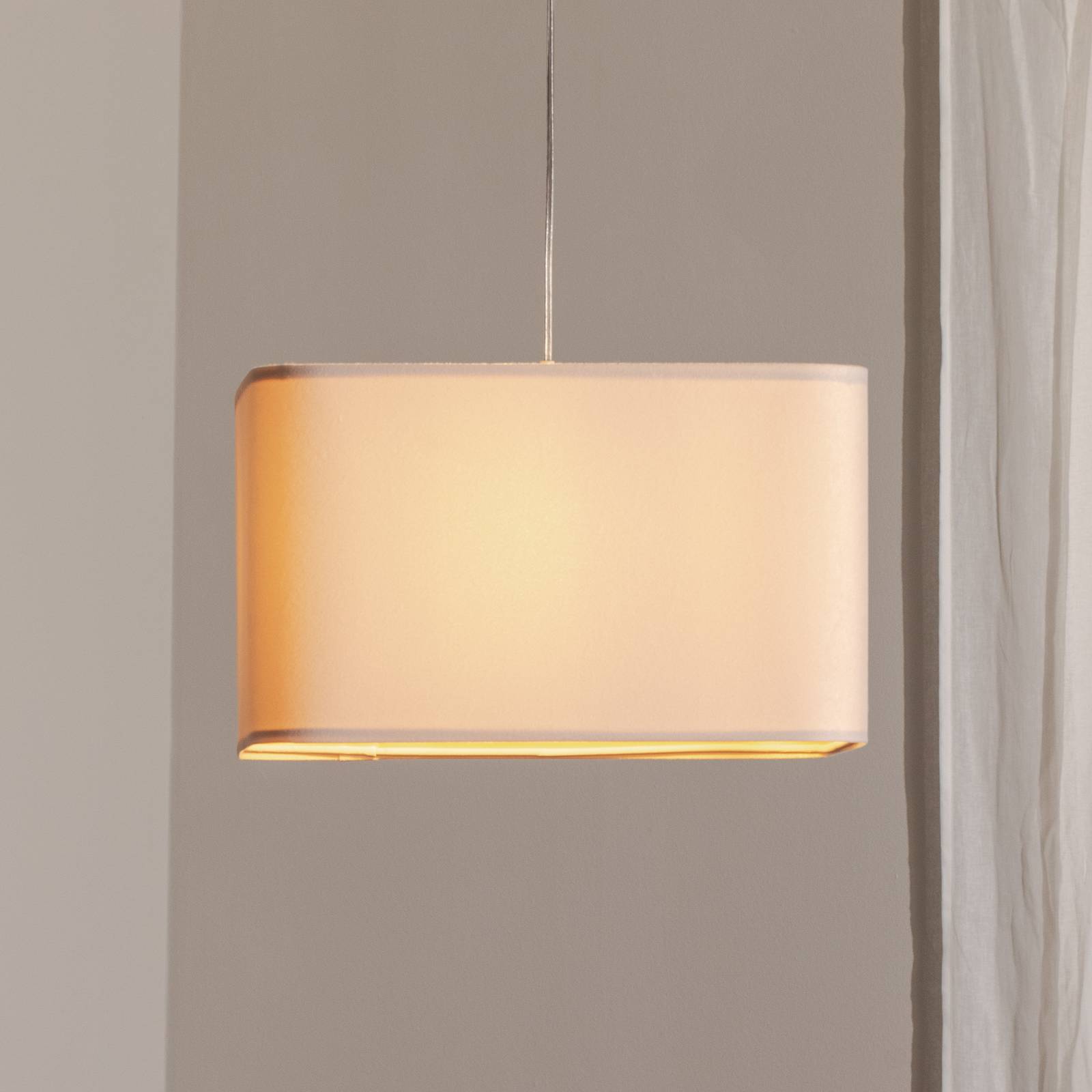 Hängeleuchte Kwadro, weiß, 40 x 40 cm, Velourstoff günstig online kaufen