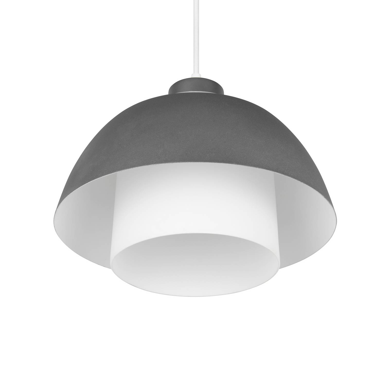 Reality Leuchten Hanglamp Tilos, antraciet, Ø 30 cm, metaal/glas, E27