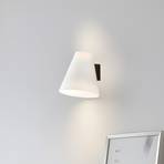 Lucande wandlamp Timido, wit/zwart, glas, 16,5 cm hoog