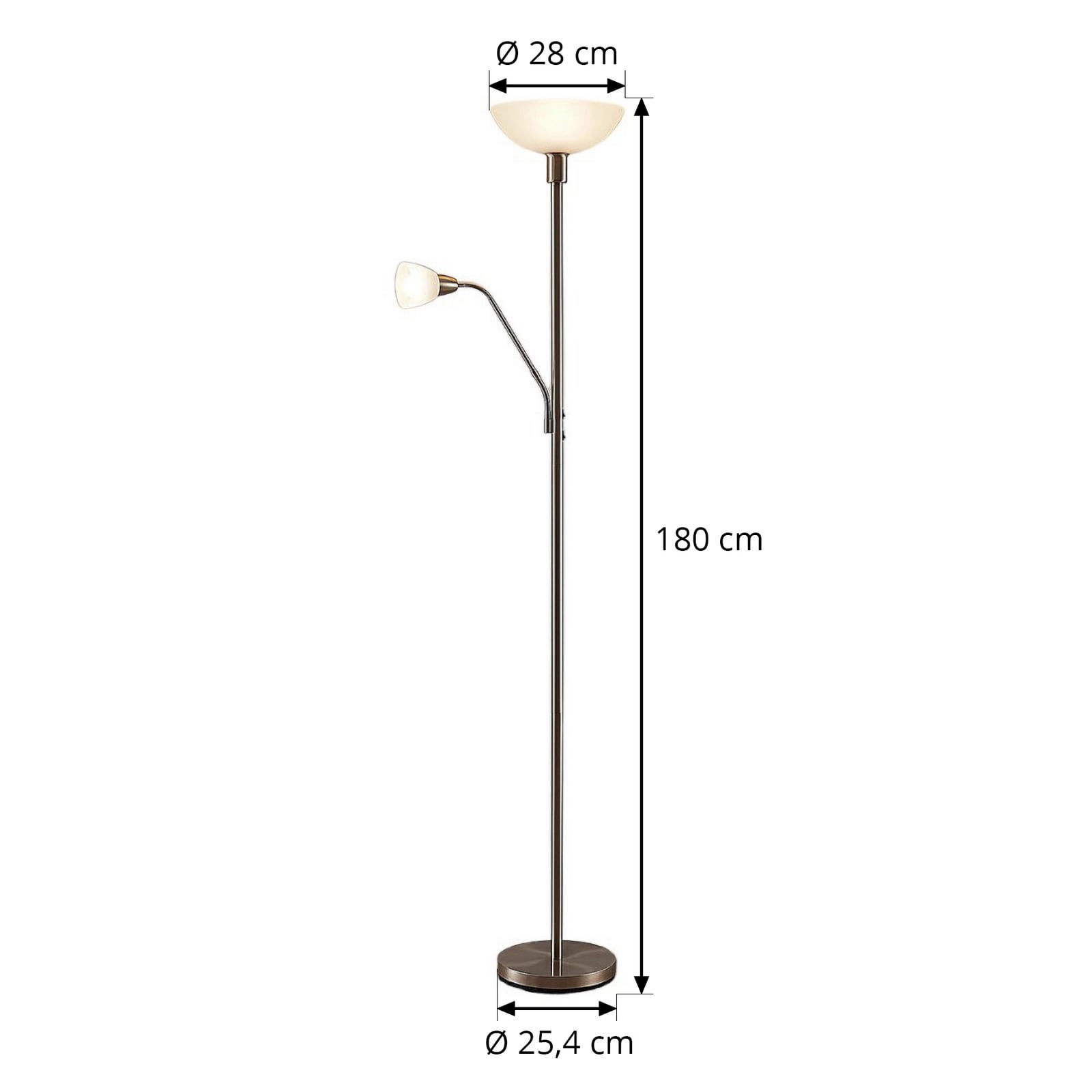 Jost Floor Lamp, Nickel - Lindby