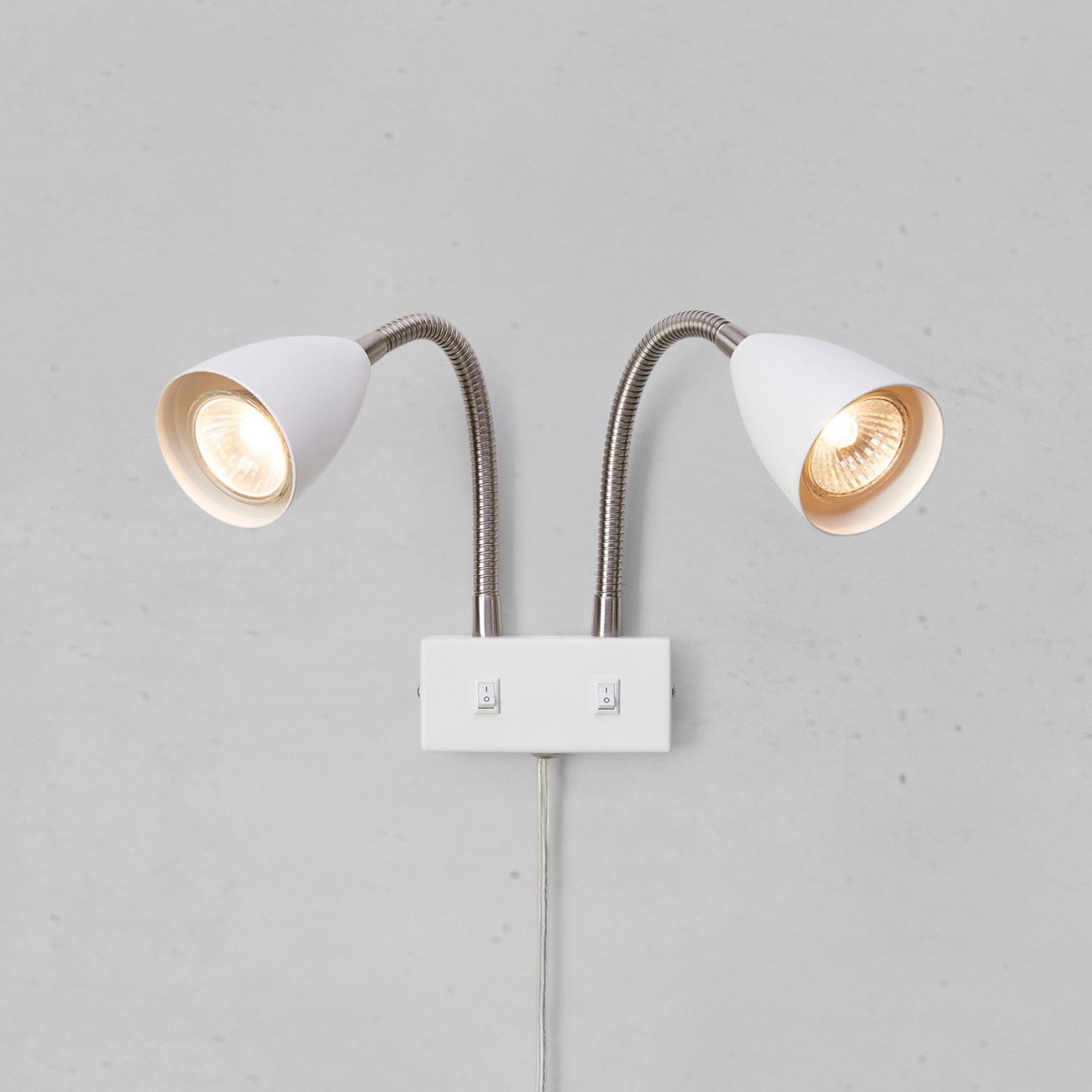 Markslöjd Wandleuchte Ciro, weiß, Metall, Stecker, GU10
