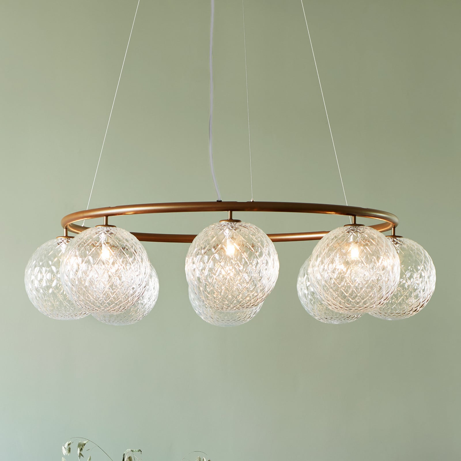 Miira 8 Circular lysekrone, bronze/klar, Ø 100 cm Nuura Aps - Spisestue - Skandinavisk - Metal - Med skærm billede