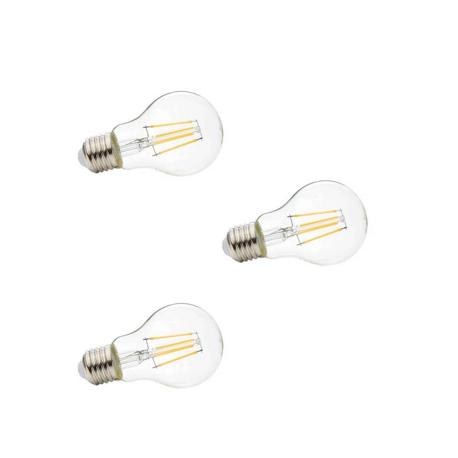 3-pack Bec LED 4W (470lm) Filament E27 Clear - Lindby