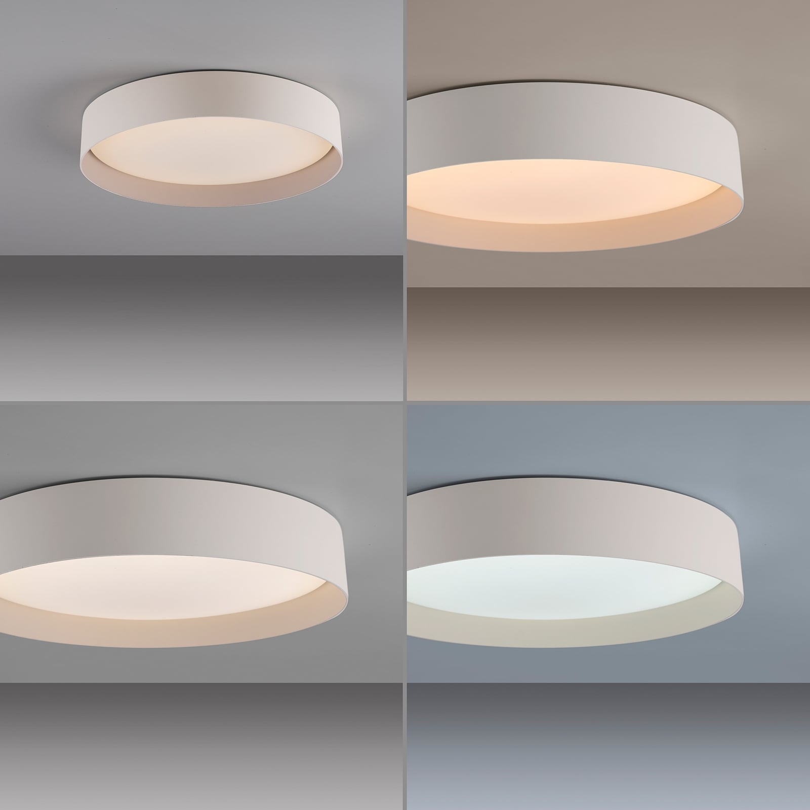 LED lubinis šviestuvas „TAVOLI“, smėlio spalvos, Ø 39 cm, metalas, CCT,
