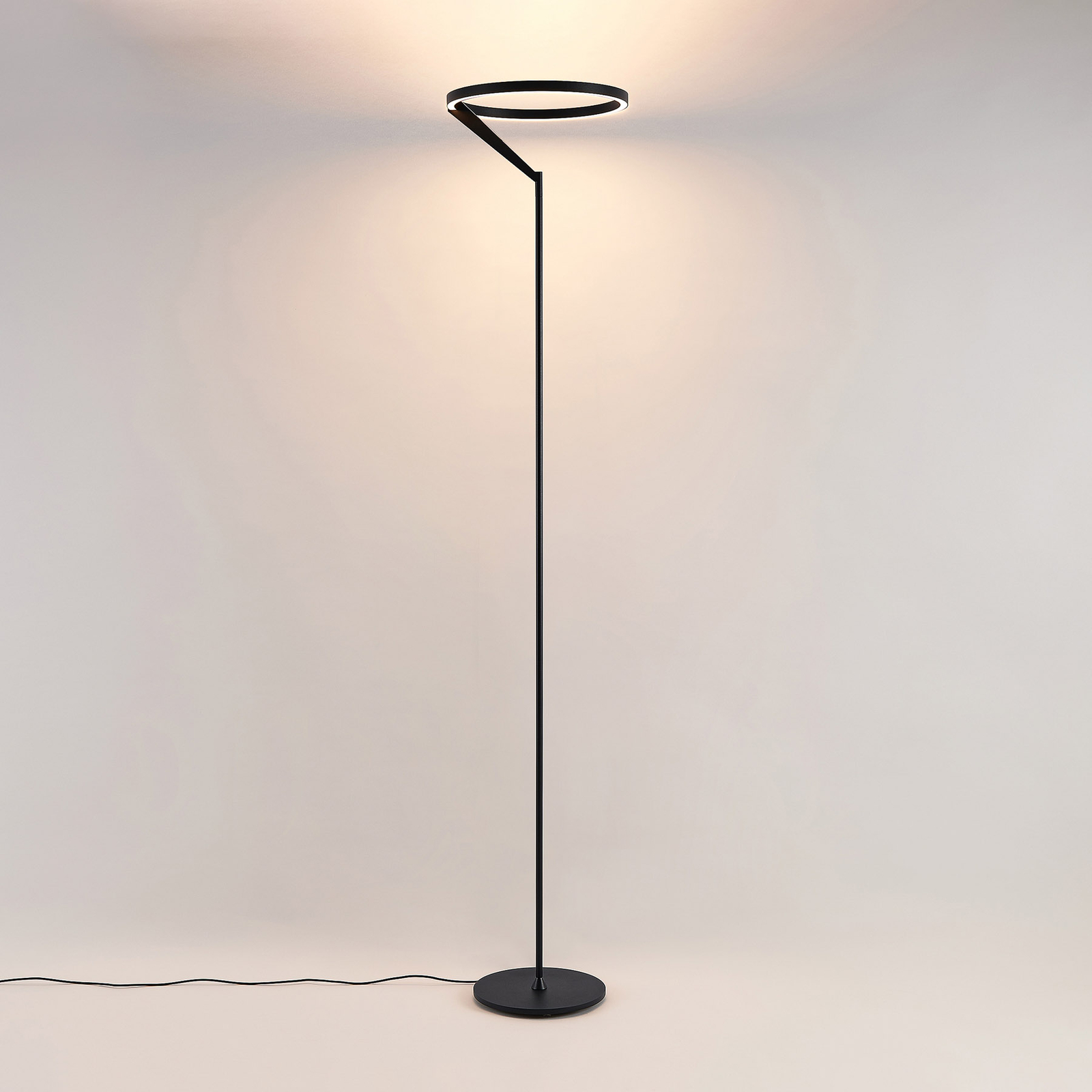 Molto Luce LED vloerlamp Melli F, zwart, aluminium, hoogte 168 cm