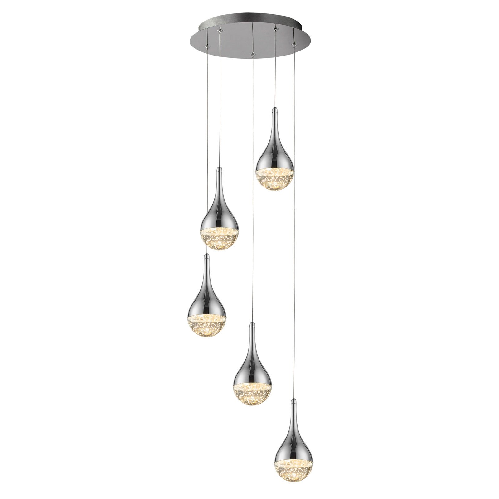 Elie LED hanging light, five-bulb