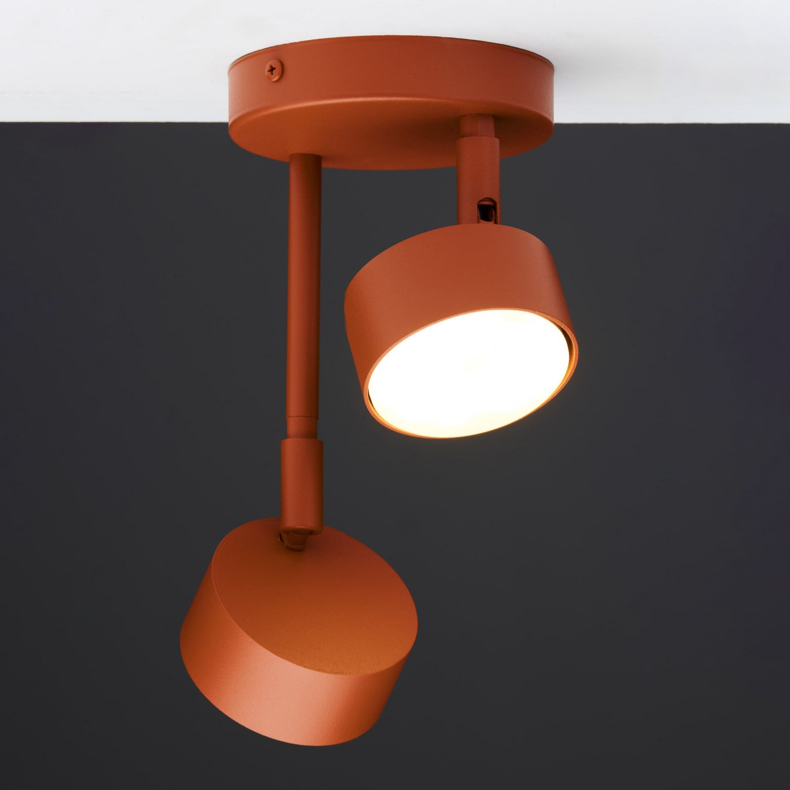 Spot pour plafond Nemo, à 2 lampes, rouge, orientable, métal, GX53 Spot pour plafond Nemo, à 2 lampes, rouge, orientable, métal, GX53