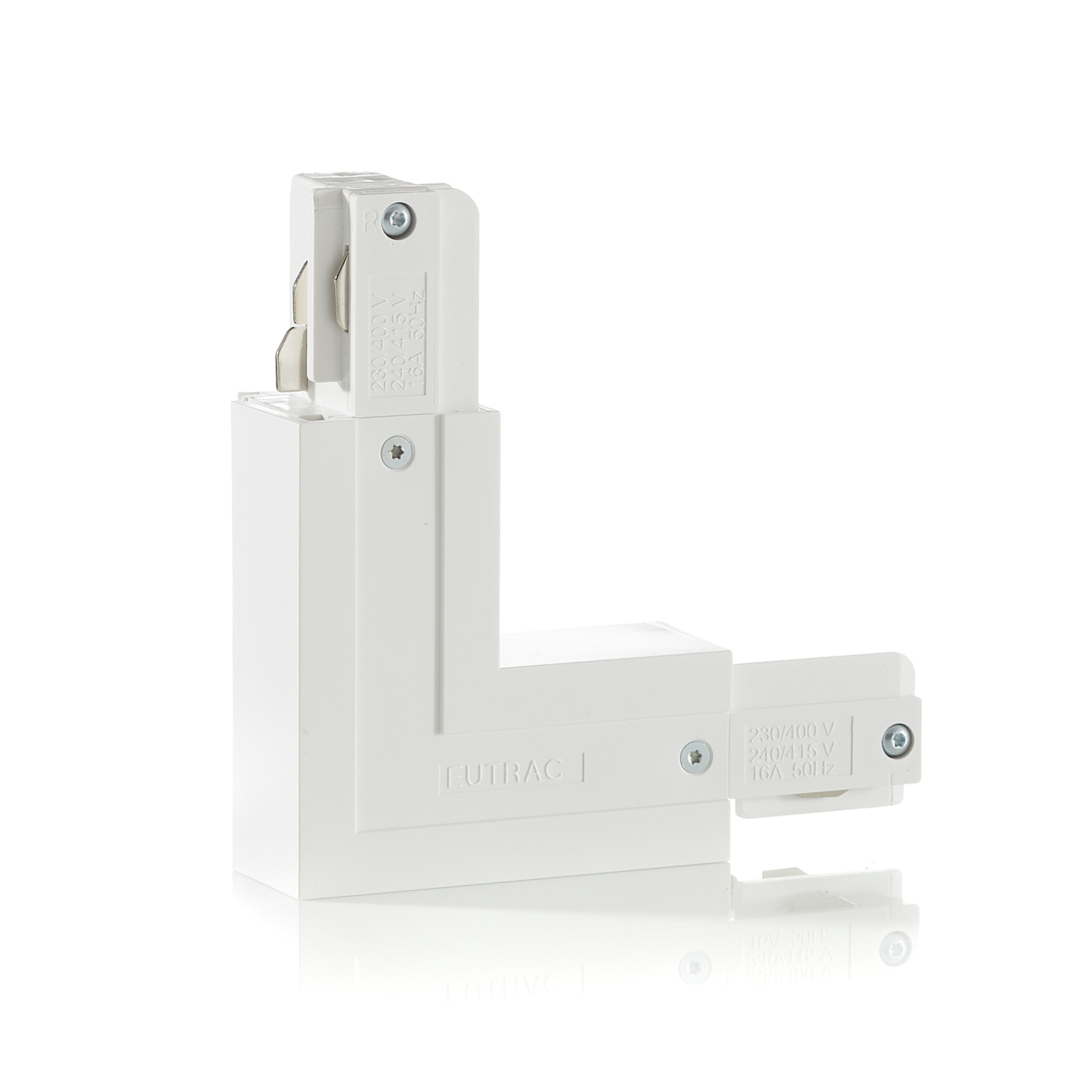 EUTRAC Eutrac L-connector protective conductor out, white, L: 7.8 cm, W: 7.8 cm