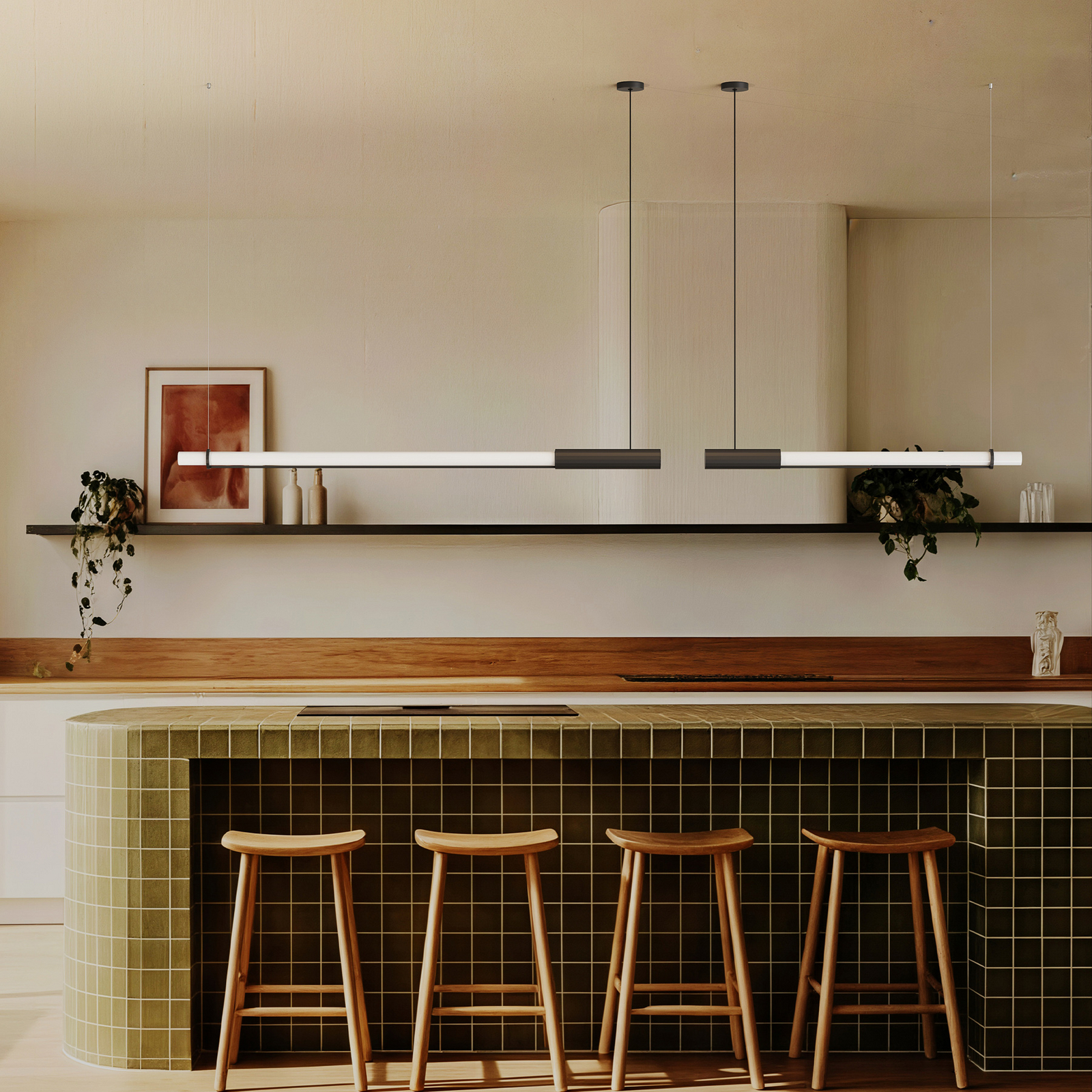Lampada LED a sospensione In Fine, grigio scuro, lunghezza 160 cm - DCW