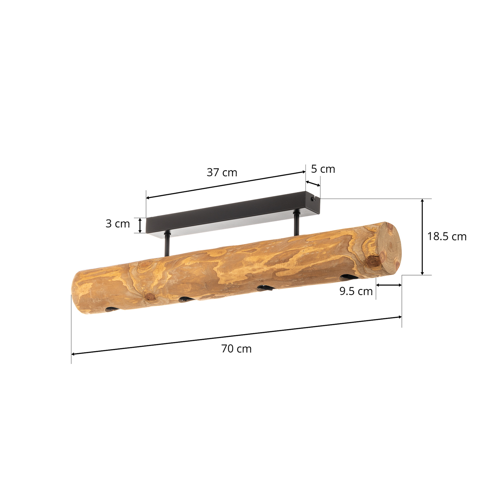 Beam Deckenleuchte, 4-flammig, Kiefer hell, Envostar