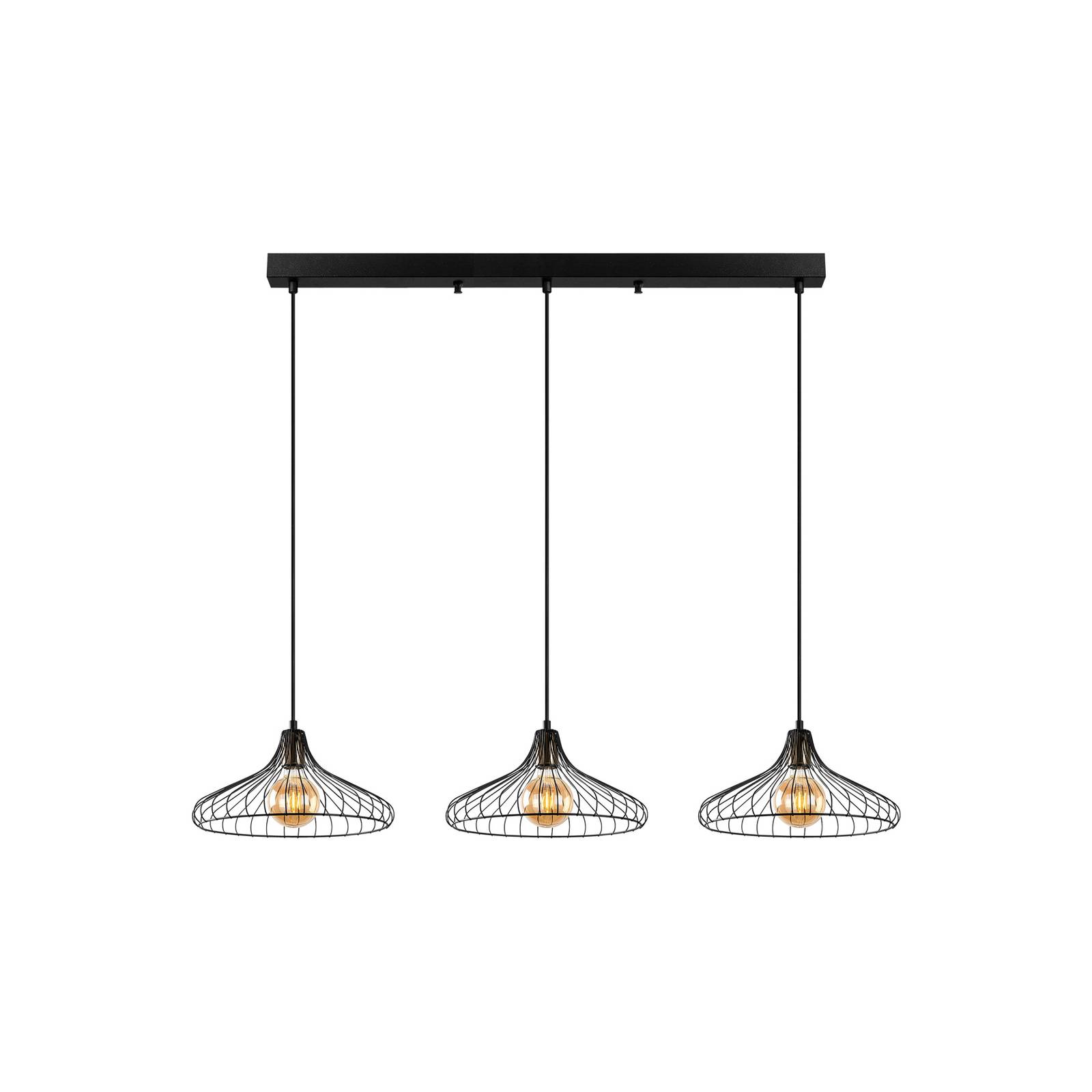 Hängelampe Depay 11260 3-flg. linear schwarz antik