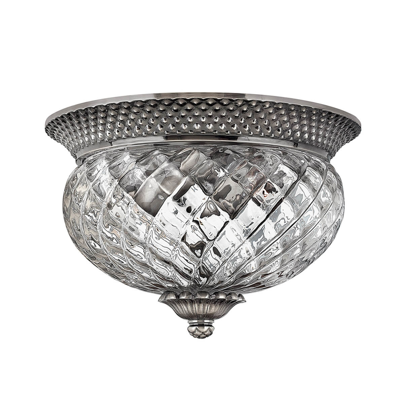 HINKLEY Clear glass ceiling light Plantation, for Living / Dining Room, metal, glass, E27, 60 W, energy efficiency: A++, H: 20.3 cm