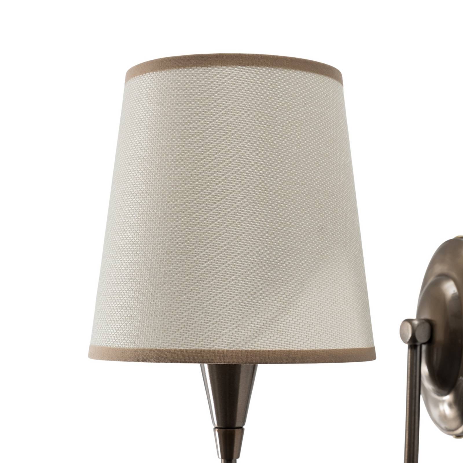 Wandleuchte Pardo, messing, Metall/Stoff, Höhe 31 cm, E27 günstig online kaufen