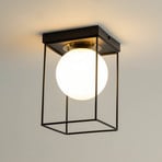 Deckenleuchte Aroma, 1-flammig, schwarz/weiß/gold, Stahl